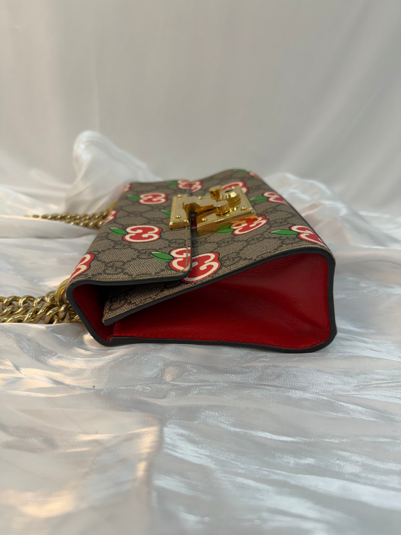 Gucci GG Coated Canvas Apple Padlock Bag