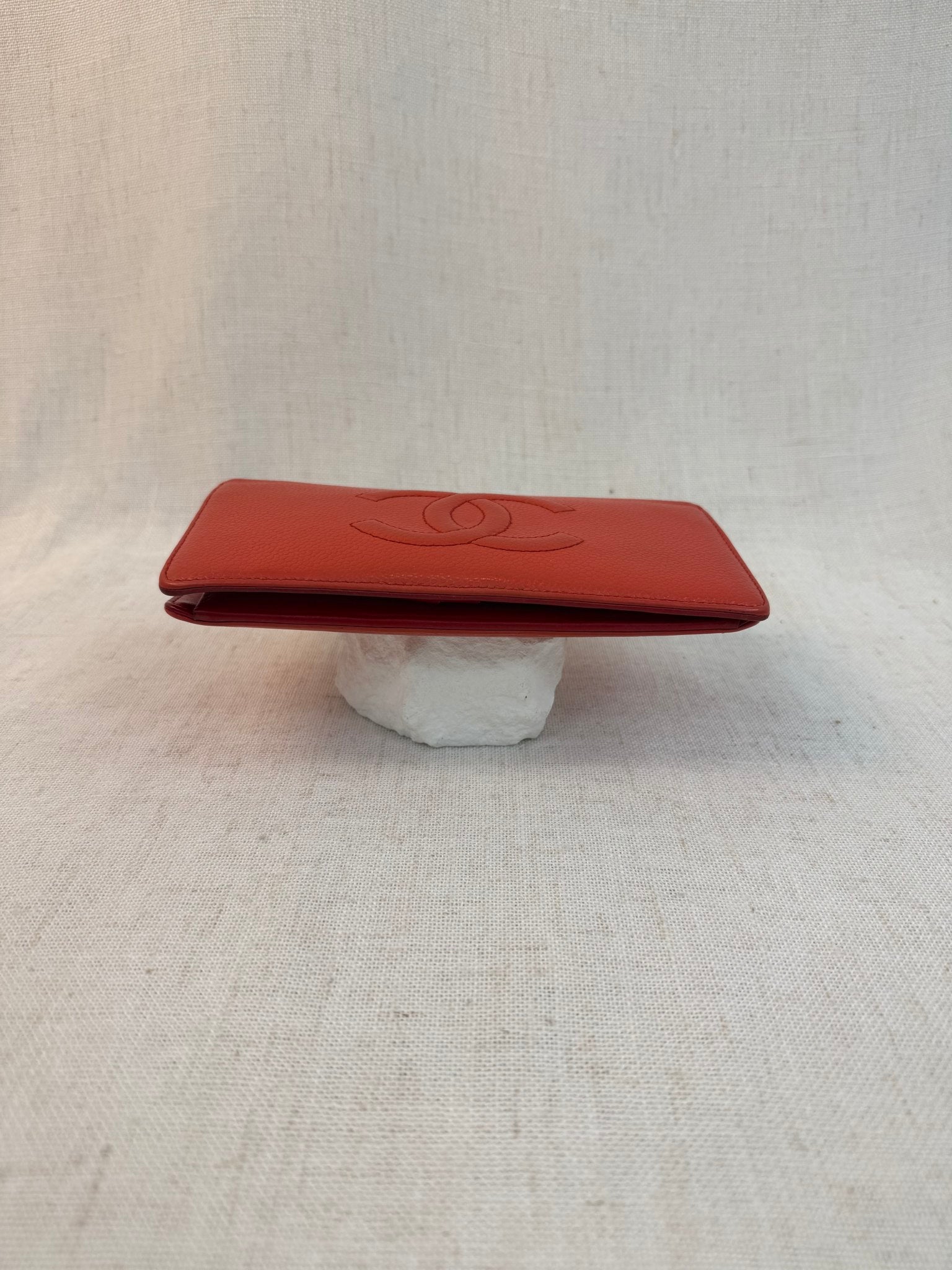 Chanel Coral Caviar Leather Timeless Long Wallet