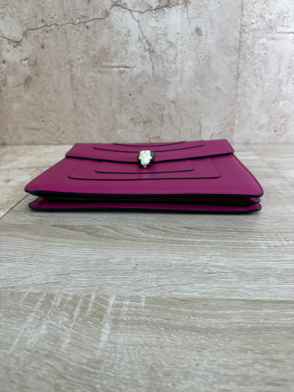 Bvlgari Fuchsia Leather Serpenti Forever Snake Shoulder Bag