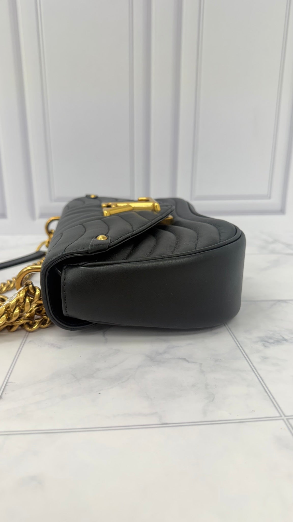 Louis Vuitton Black Quilted Leather New Wave Chain Shoulder Bag
