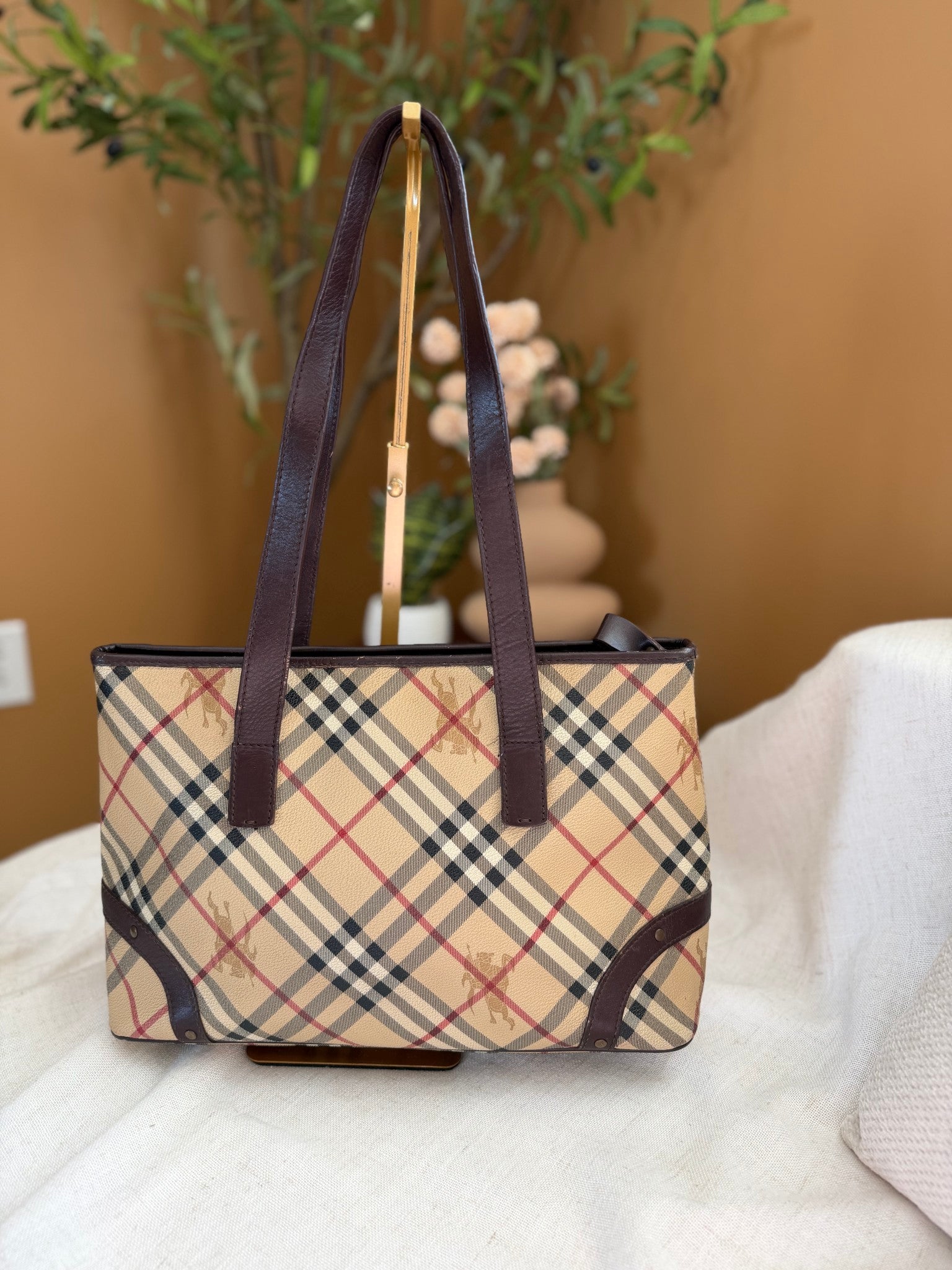 Burberry Nova Check Coated Canvas Vintage Tote