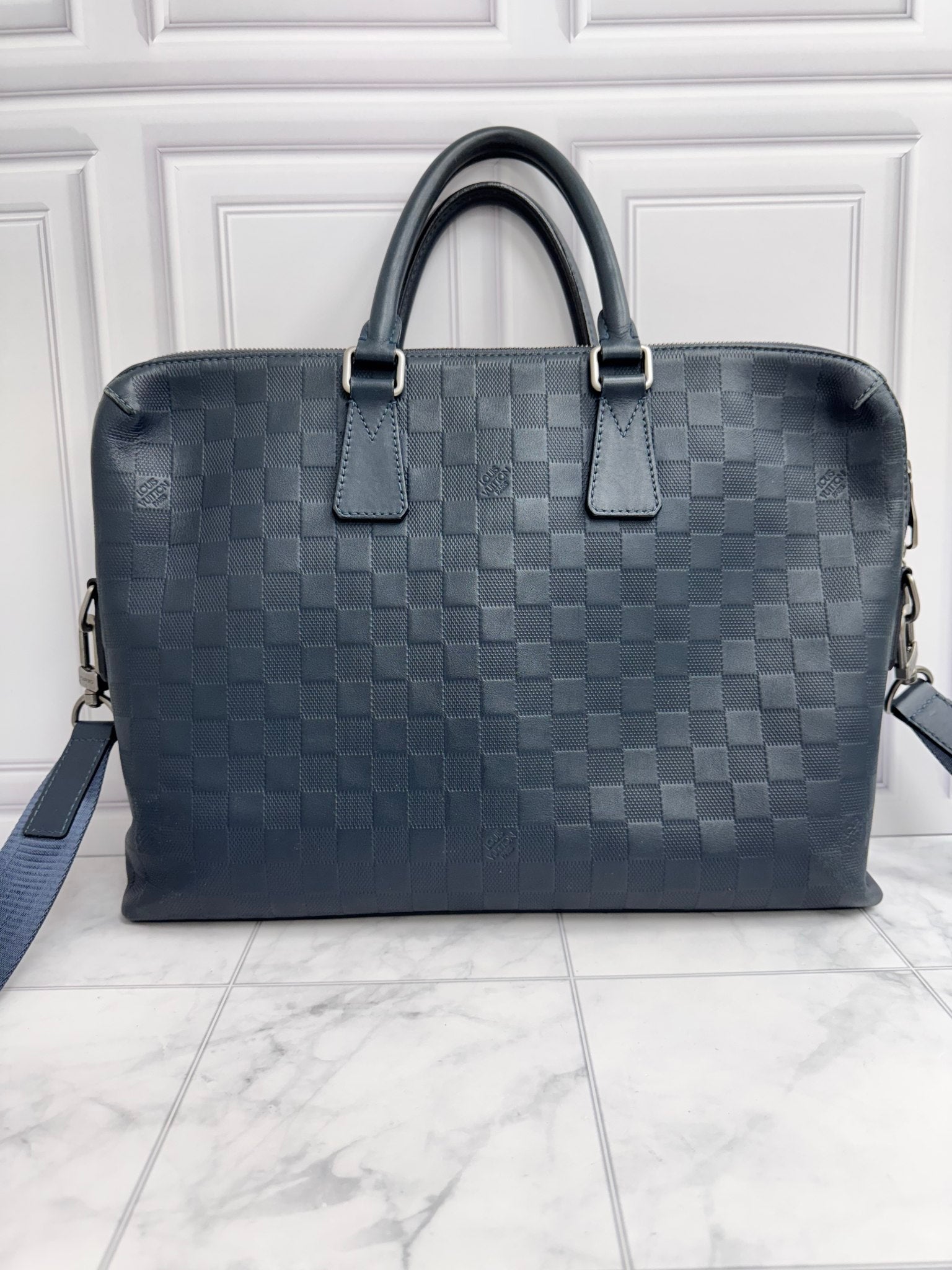 Louis Vuitton Navy Blue Damier Infini Porte-Documents Jour Briefcase