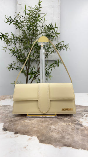 BRAND NEW - Jacquemus Ivory Leather Le Bambino Long Shoulder Bag