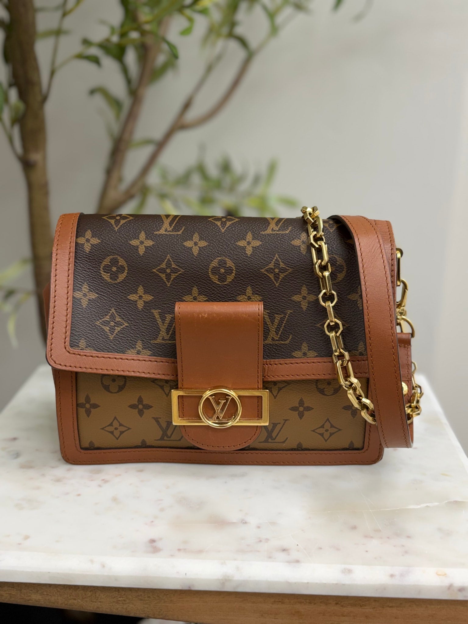 Louis Vuitton Reverse Monogram Dauphine MM Shoulder Bag