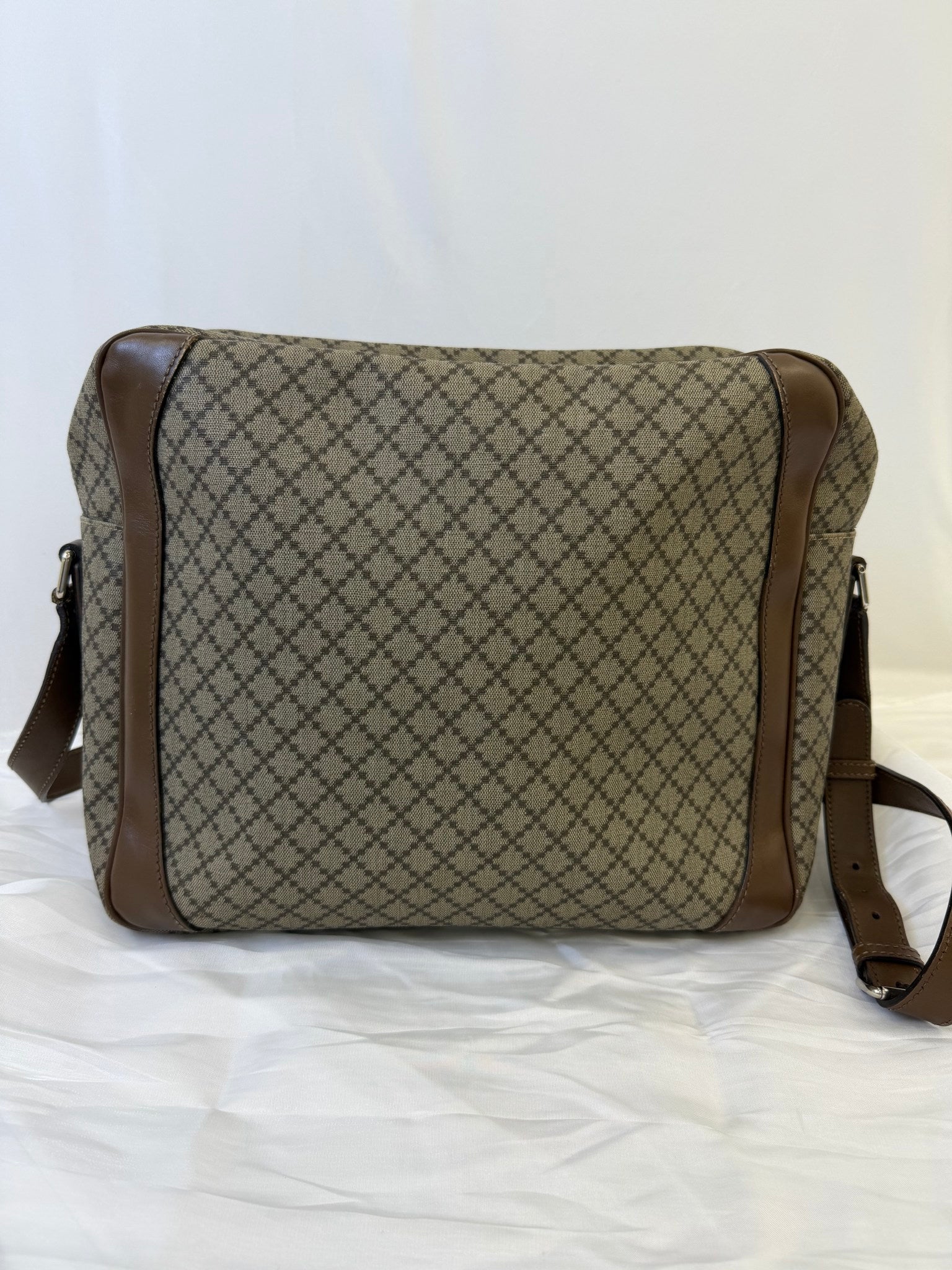 Gucci Brown Coated Canvas Laptop Bag