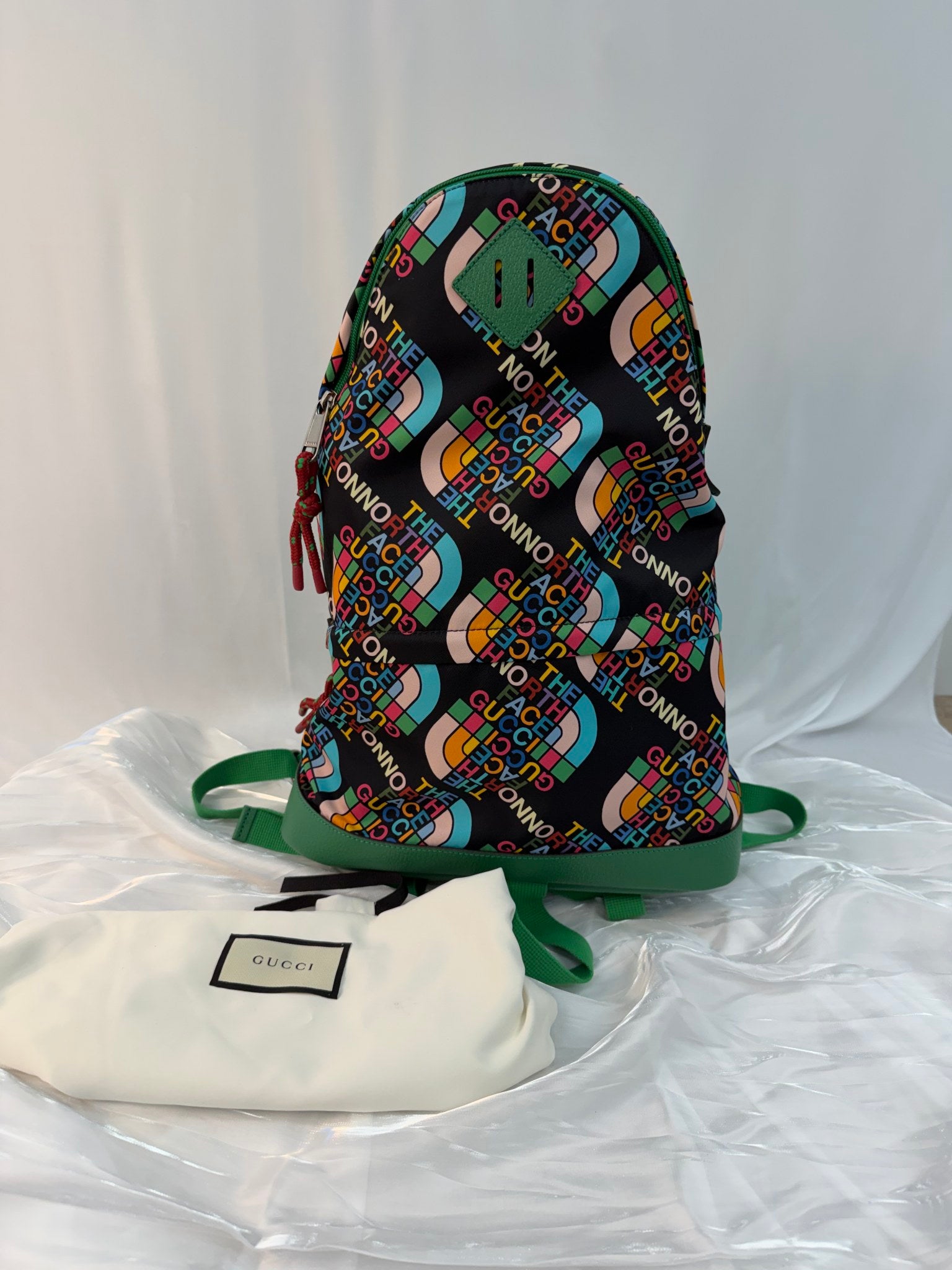 Gucci X The North Face Green Nylon Medium Backpack