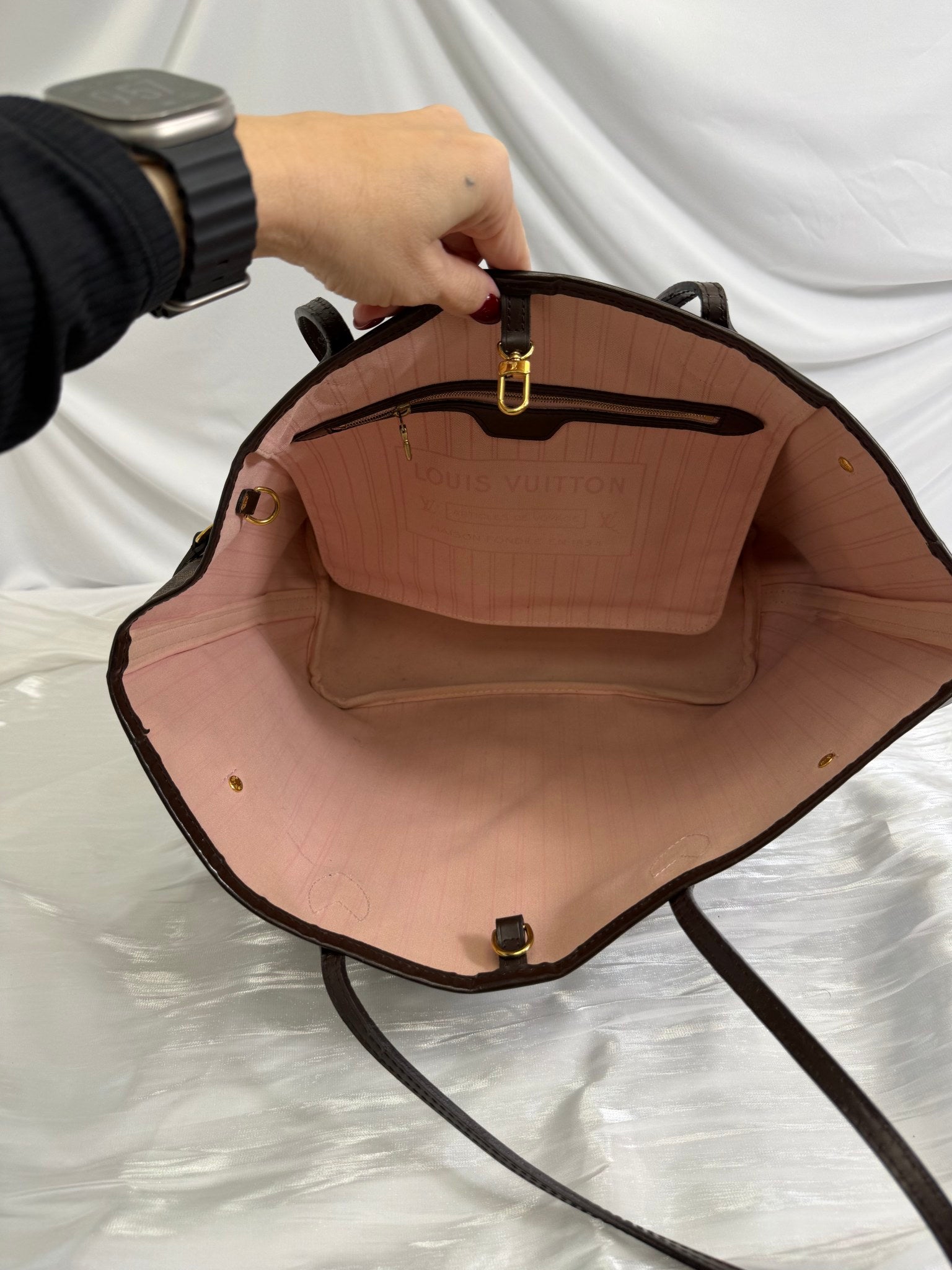 Louis Vuitton Damier Ebene Neverfull MM Ballerine Interior