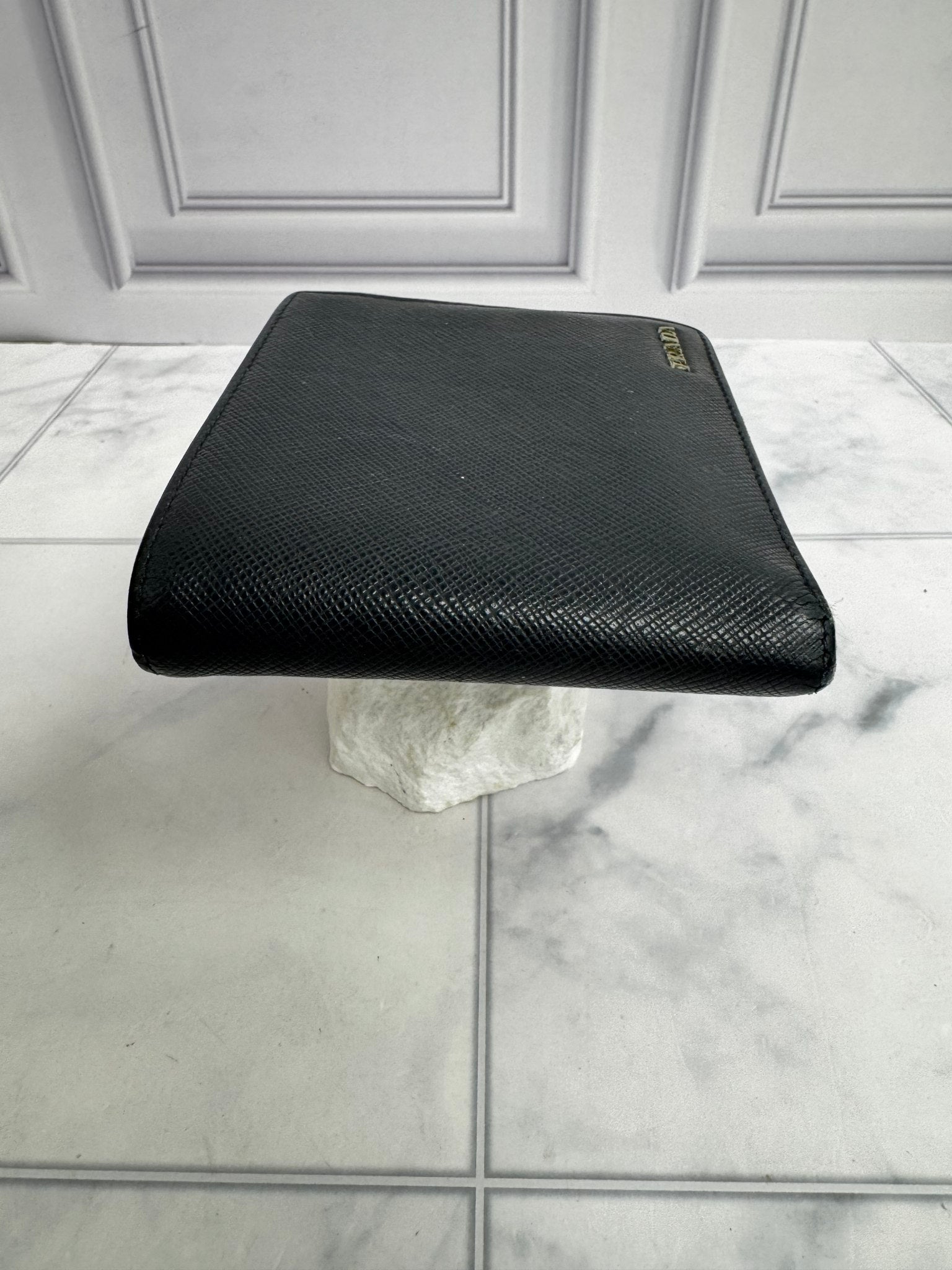 Prada Navy Blue Saffiano Leather Bifold Wallet
