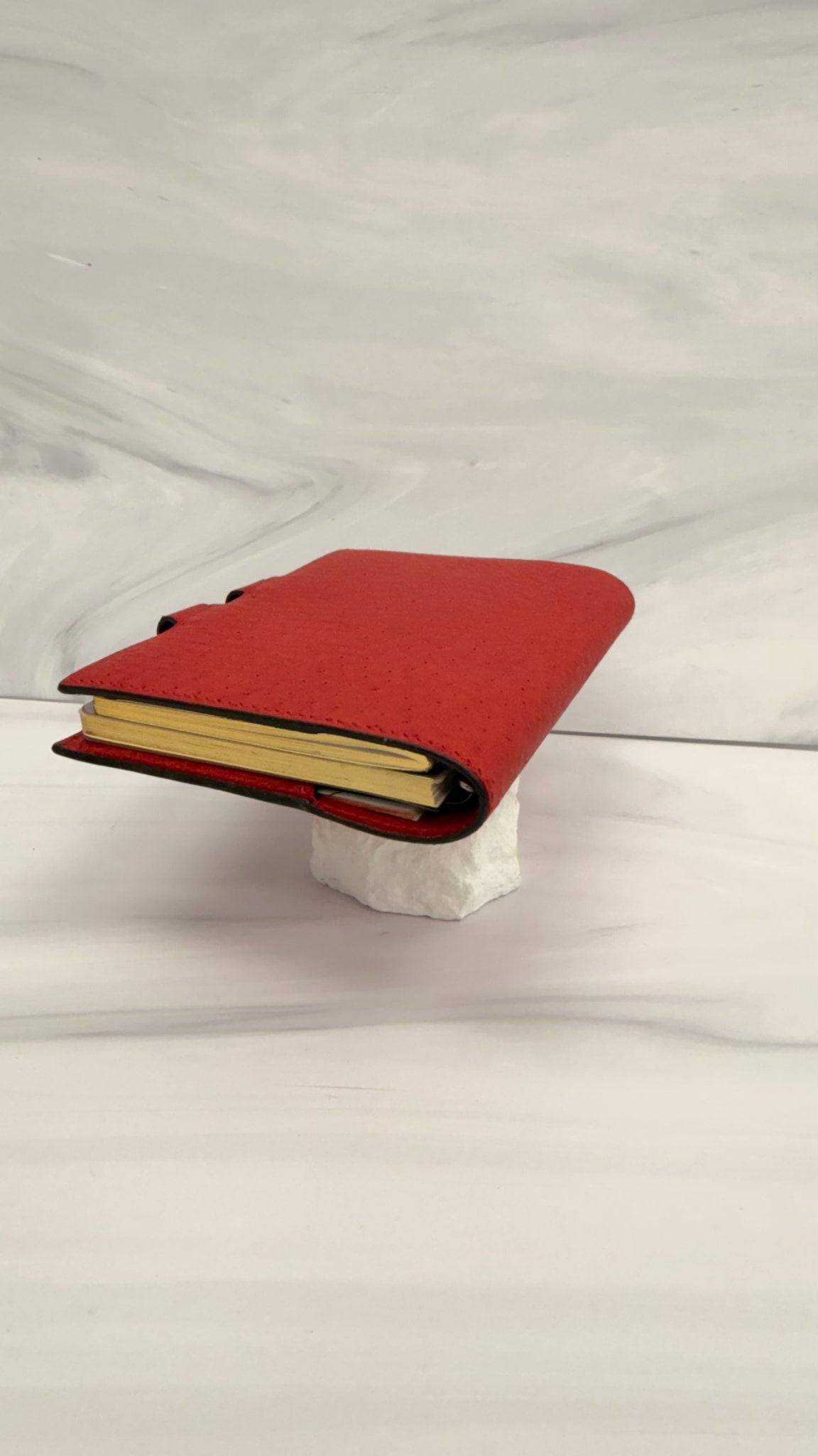 Hermes Red Ostrich Passport Agenda Cover 