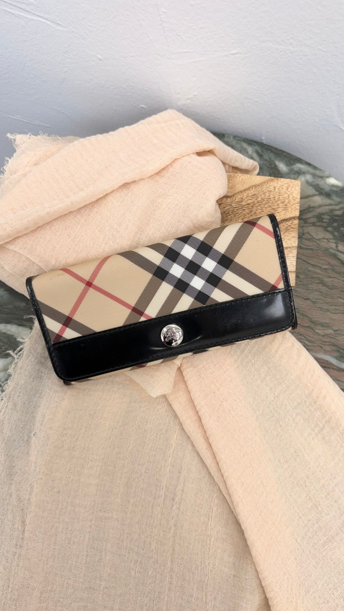 Burberry Beige Nova Check Long Wallet 
