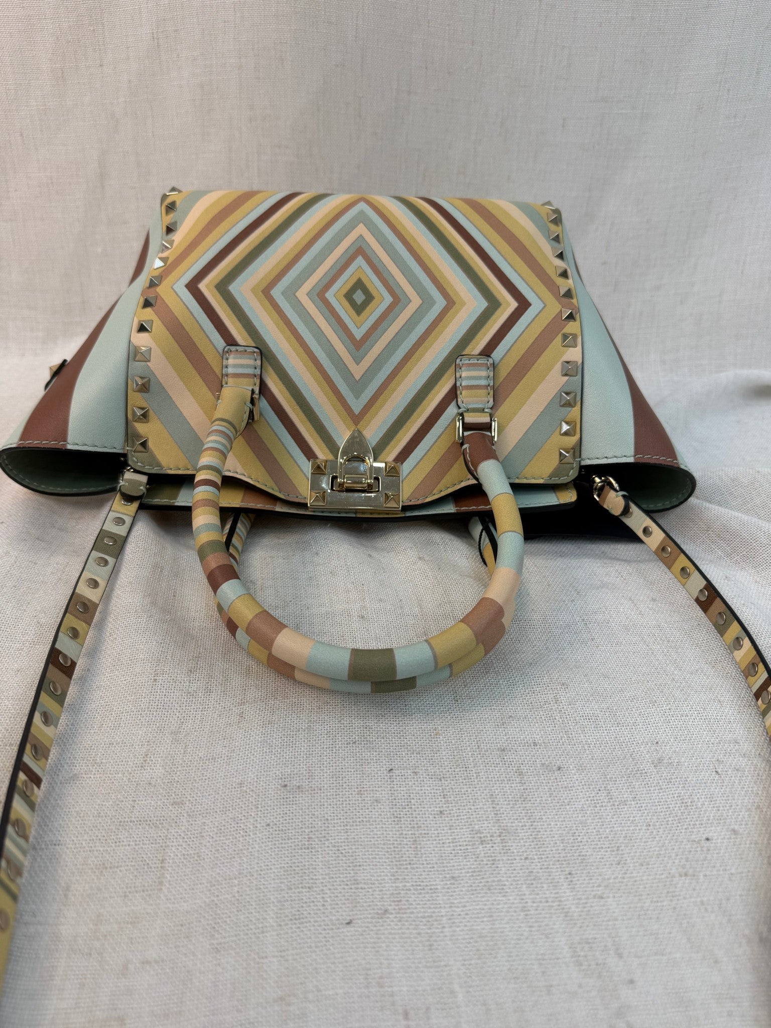 Valentino Multicolor Leather Native 1975 Rockstud Bag