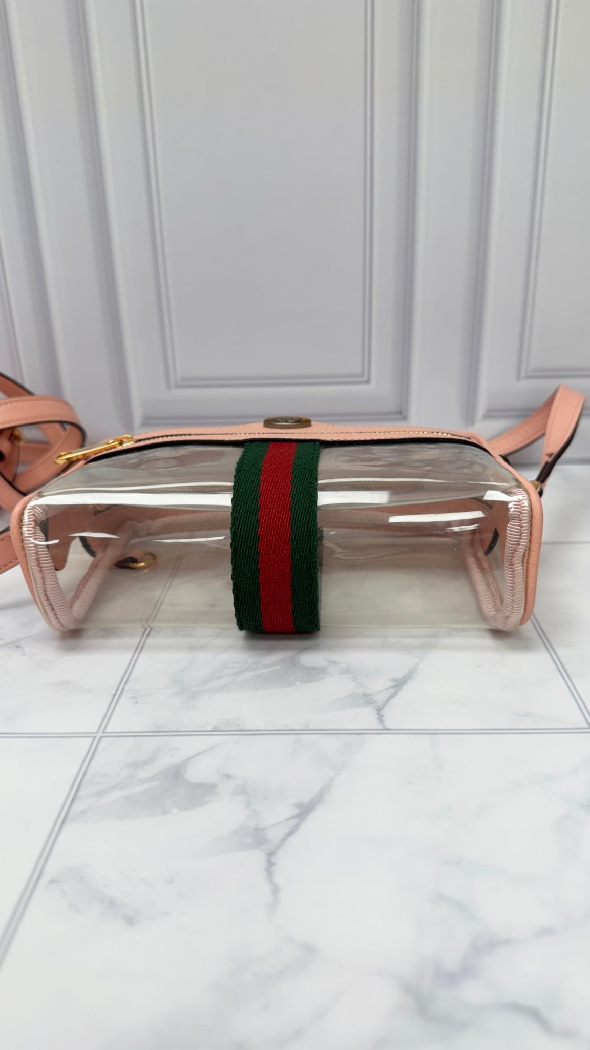 Gucci Clear Vinyl Ophidia Mini Crossbody Bag 