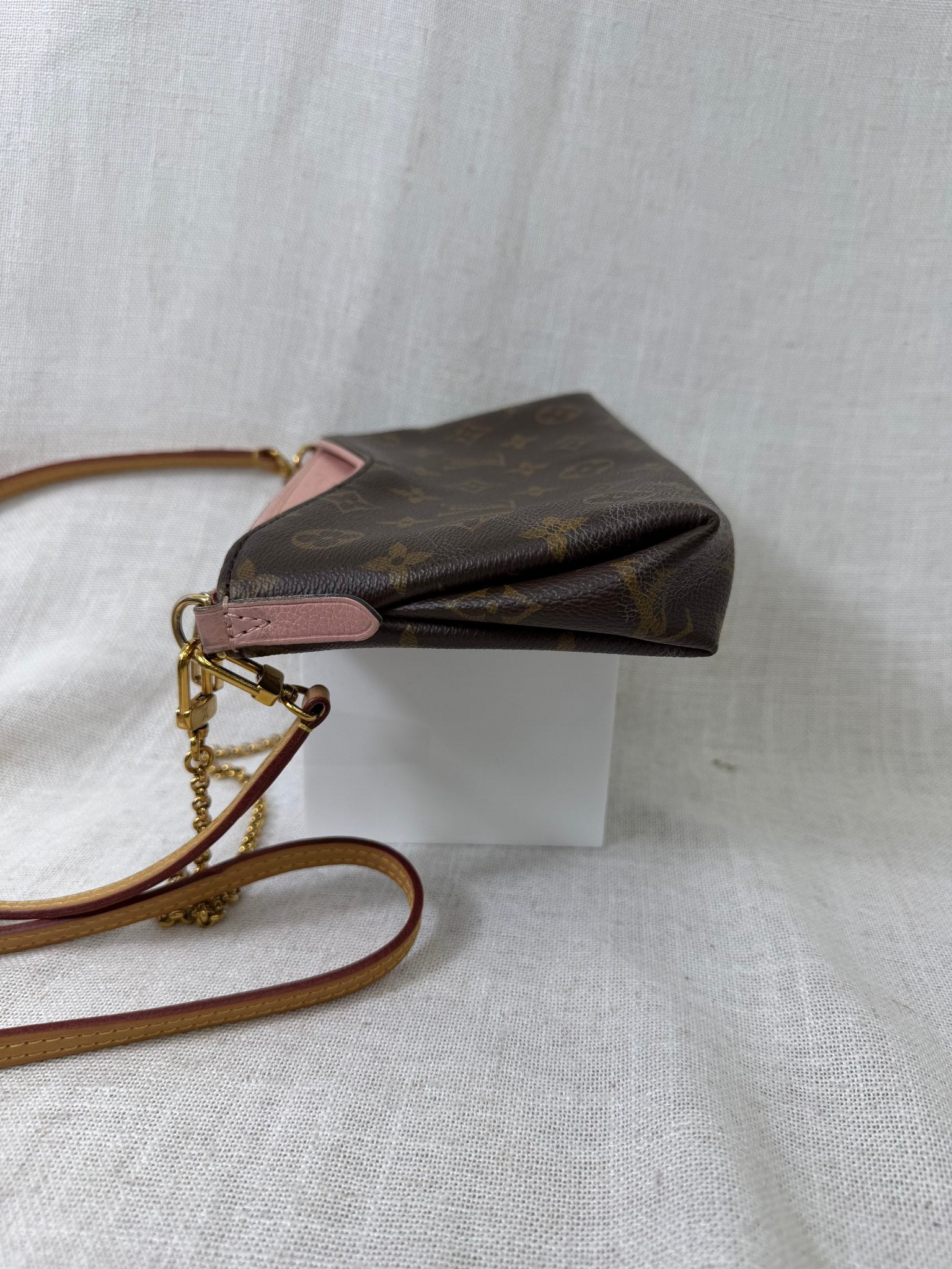 Louis Vuitton Pink Canvas Pallas Clutch Crossbody