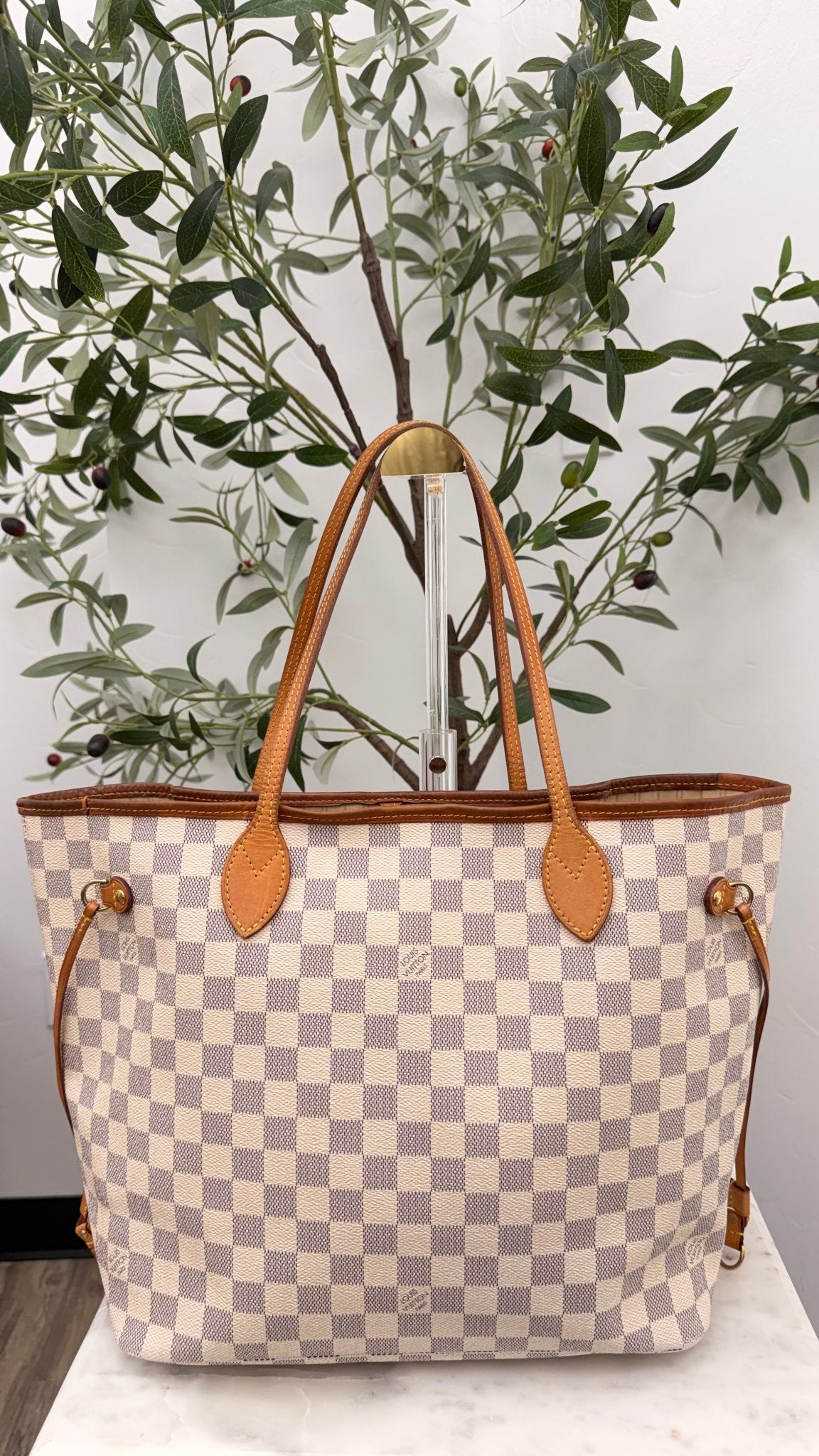 Louis Vuitton Damier Azur Neverfull MM Tote Bag 