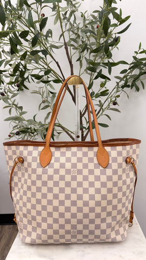 Louis Vuitton Damier Azur Neverfull MM Tote Bag