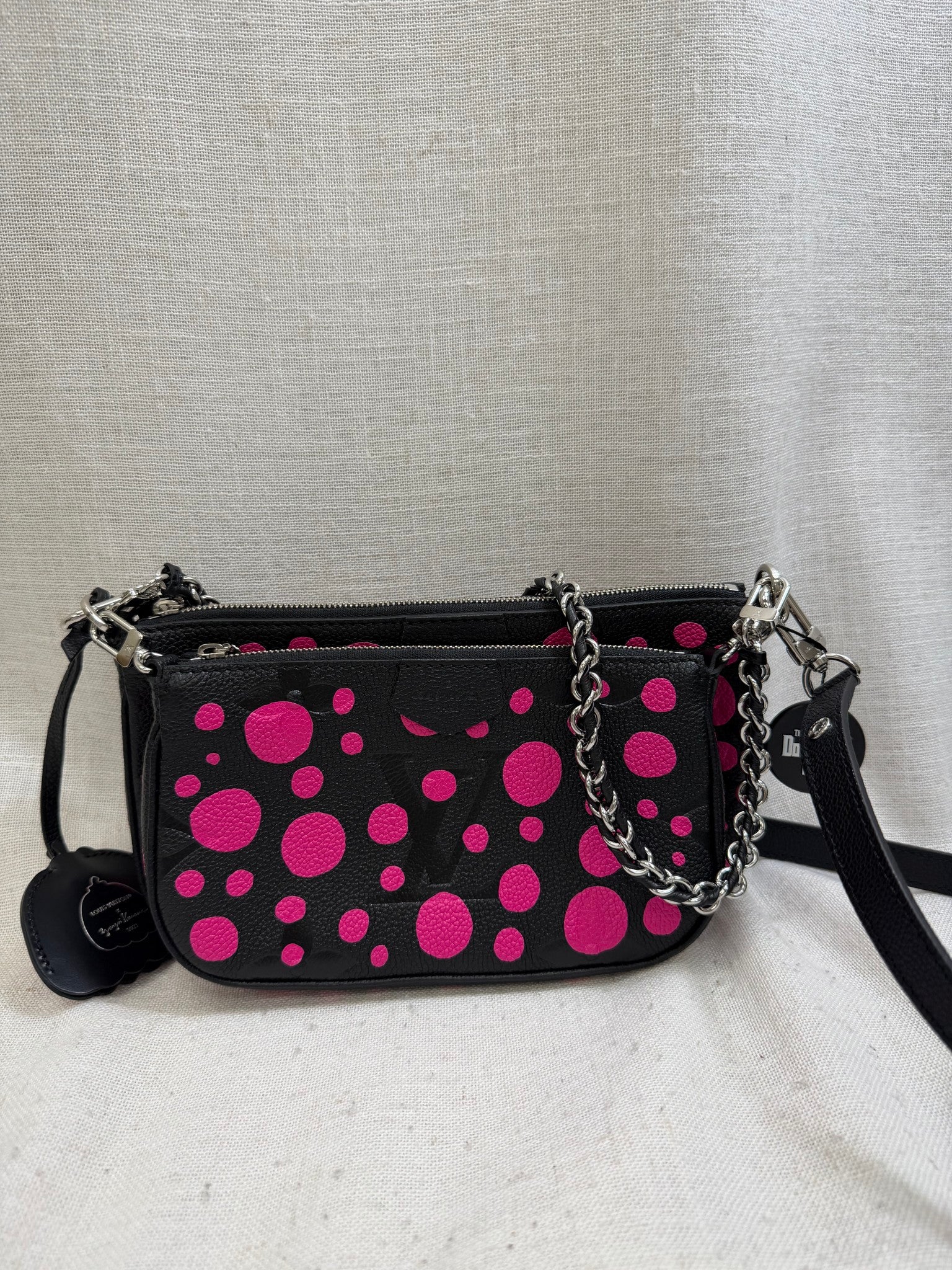 BRAND NEW - Louis Vuitton Pink And Black Empreinte Leather Multi Pochette Accessoires Handbag 