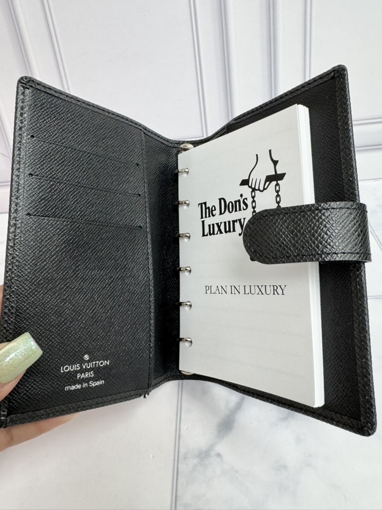 Louis Vuitton Black Taiga Agenda PM