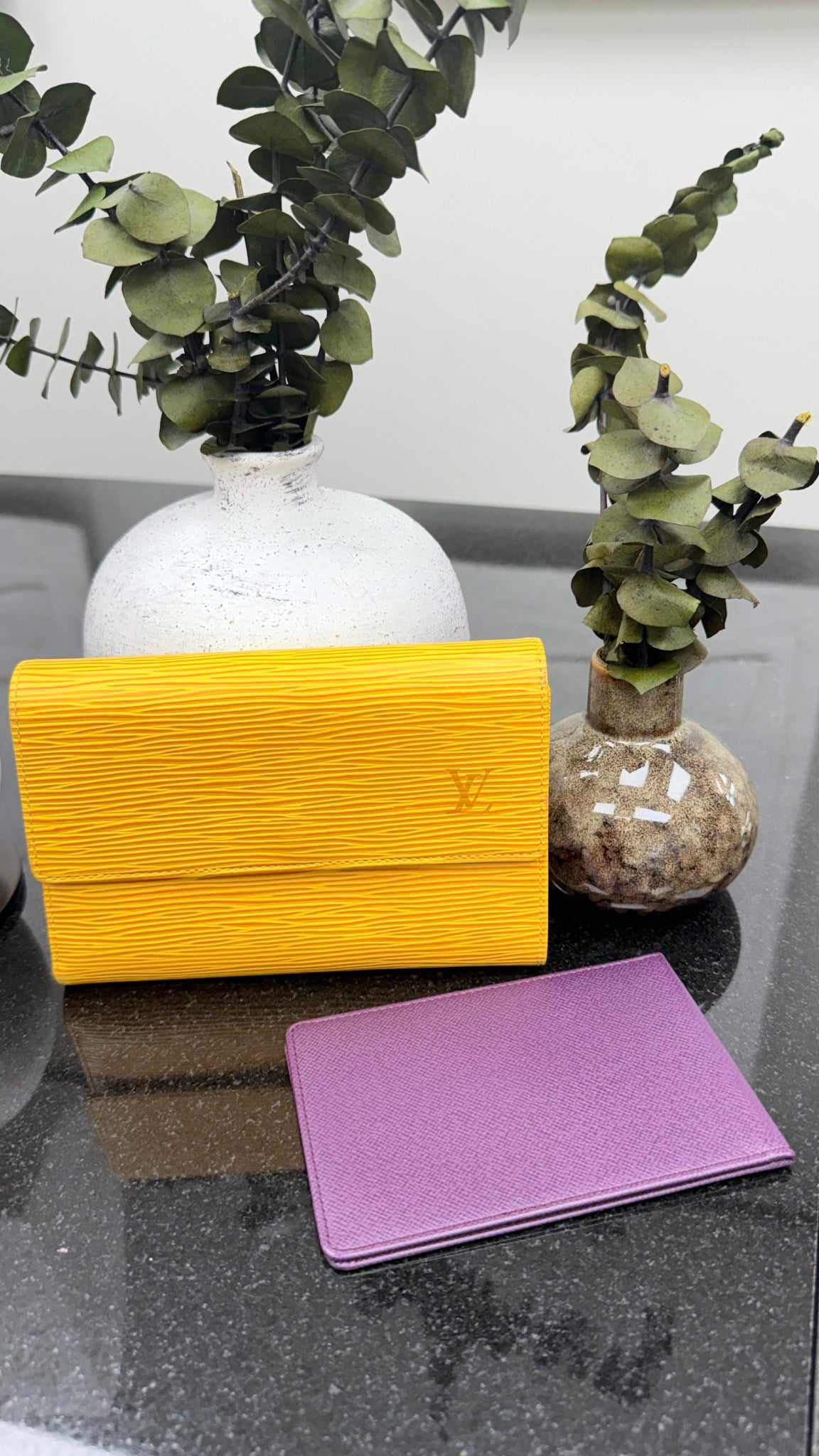 Louis Vuitton Yellow Epi Leather Compact Wallet  