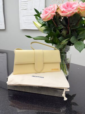 BRAND NEW - Jacquemus Creme Leather Le Bambino Long Shoulder Bag