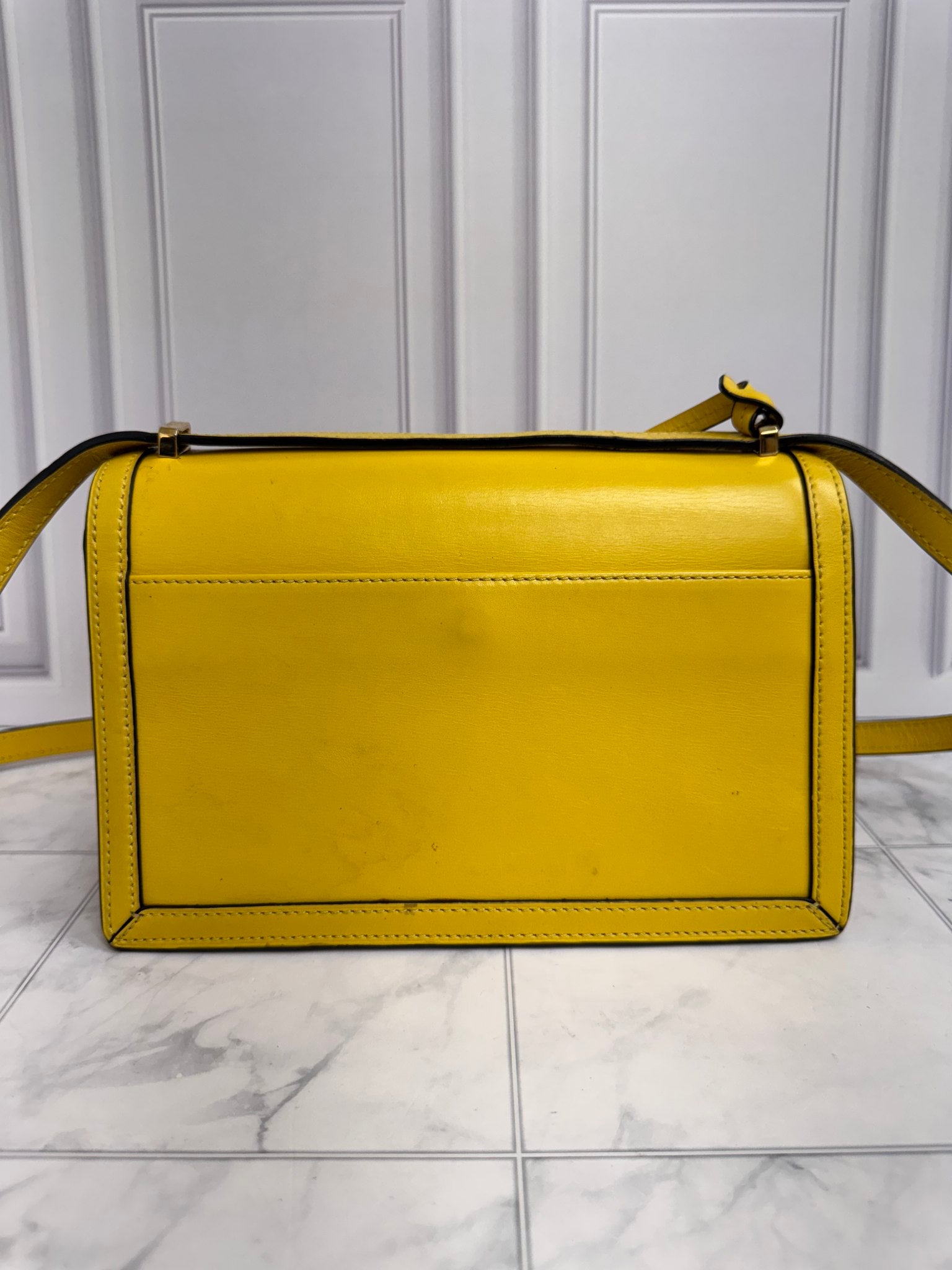 Loewe Yellow Leather Barcelona Crossbody Bag