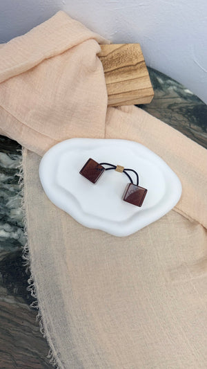 LIKE NEW -  Louis Vuitton Brown Translucent Resin Cube Elastic Hair Tie