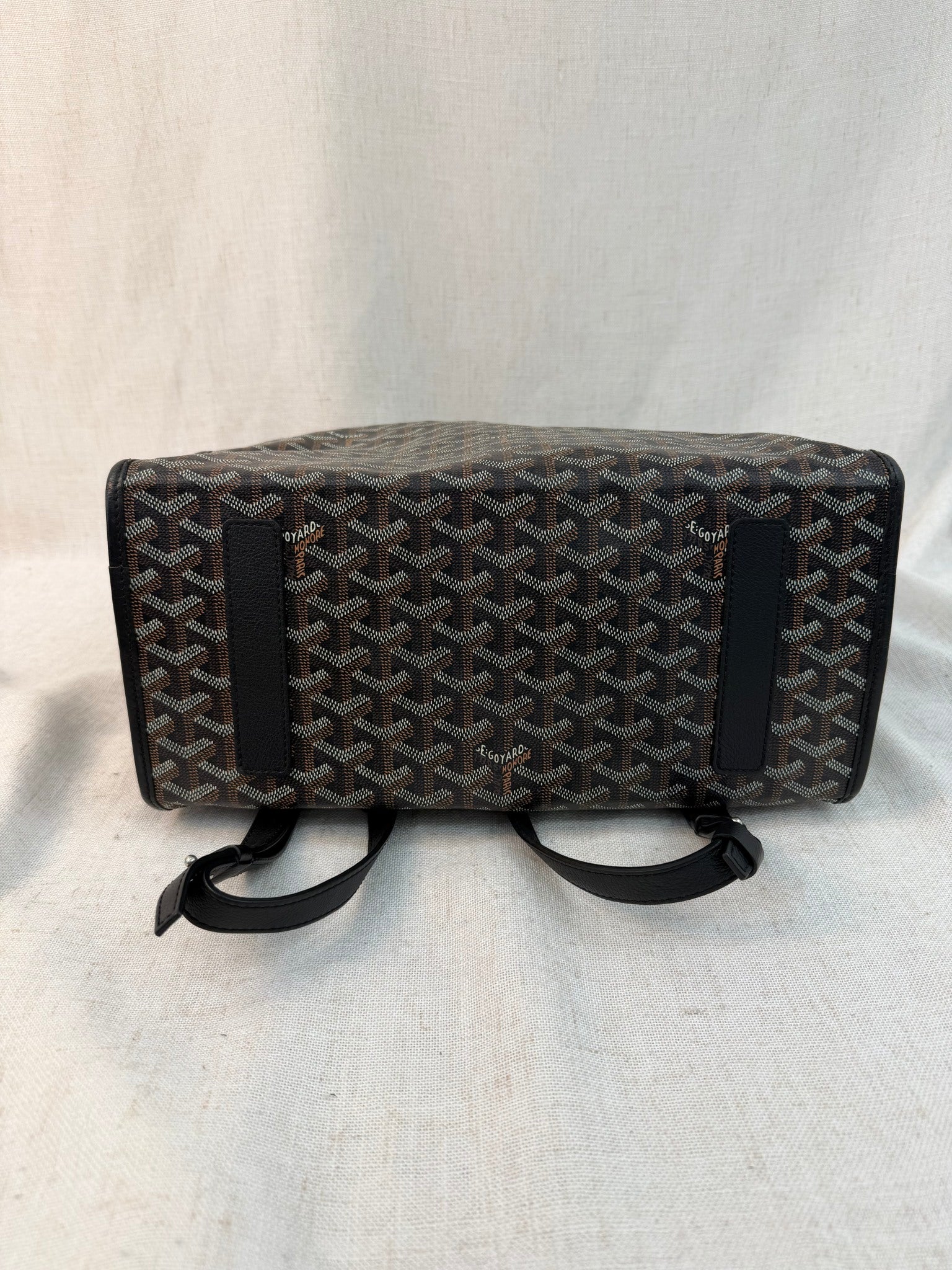 Goyard Black Leather Goyardine Saint Leger Backpack