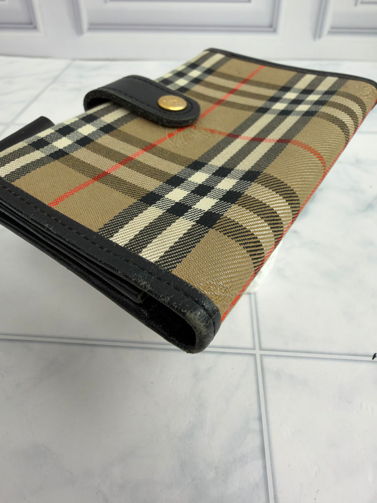 Burberry Check Canvas & Leather Mini Agenda