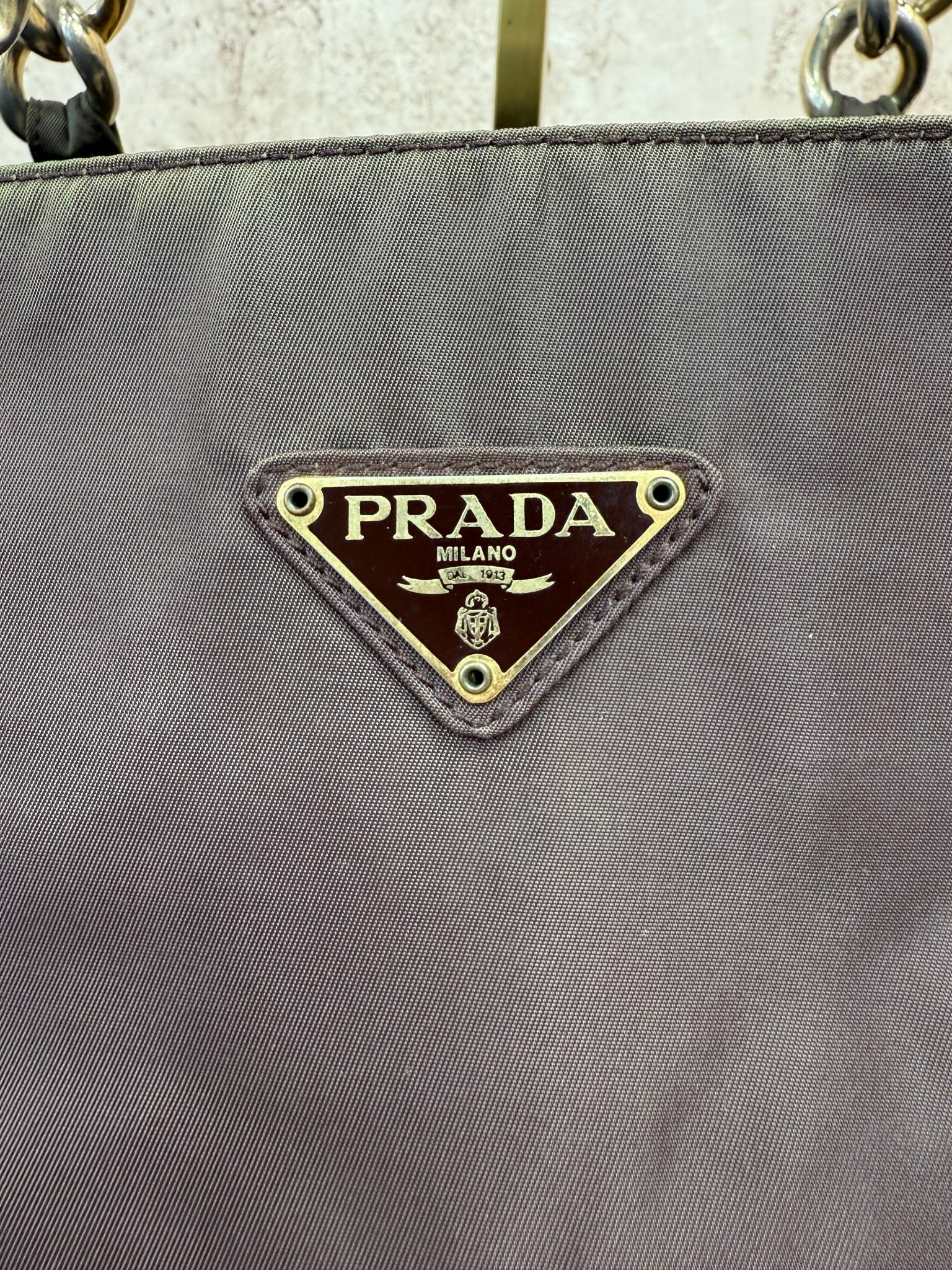 Prada Brown Nylon Handbag