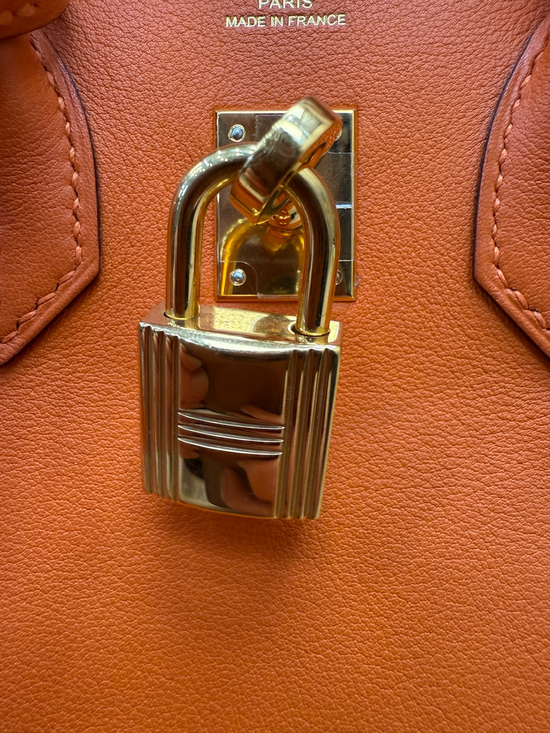 Hermes Orange Swift Leather Birkin 25