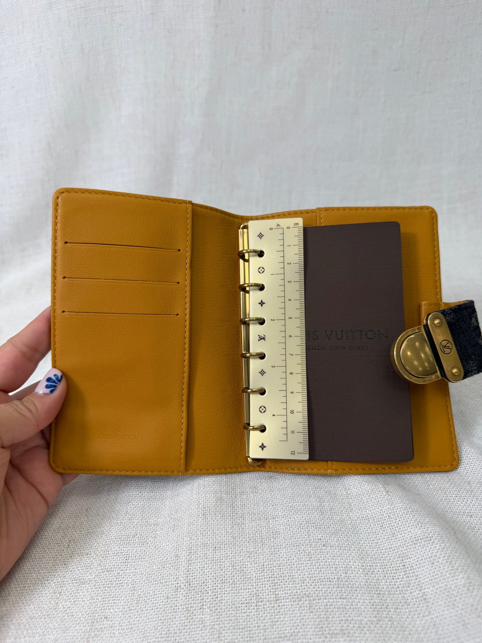 Louis Vuitton Black Denim Monogram Agenda PM