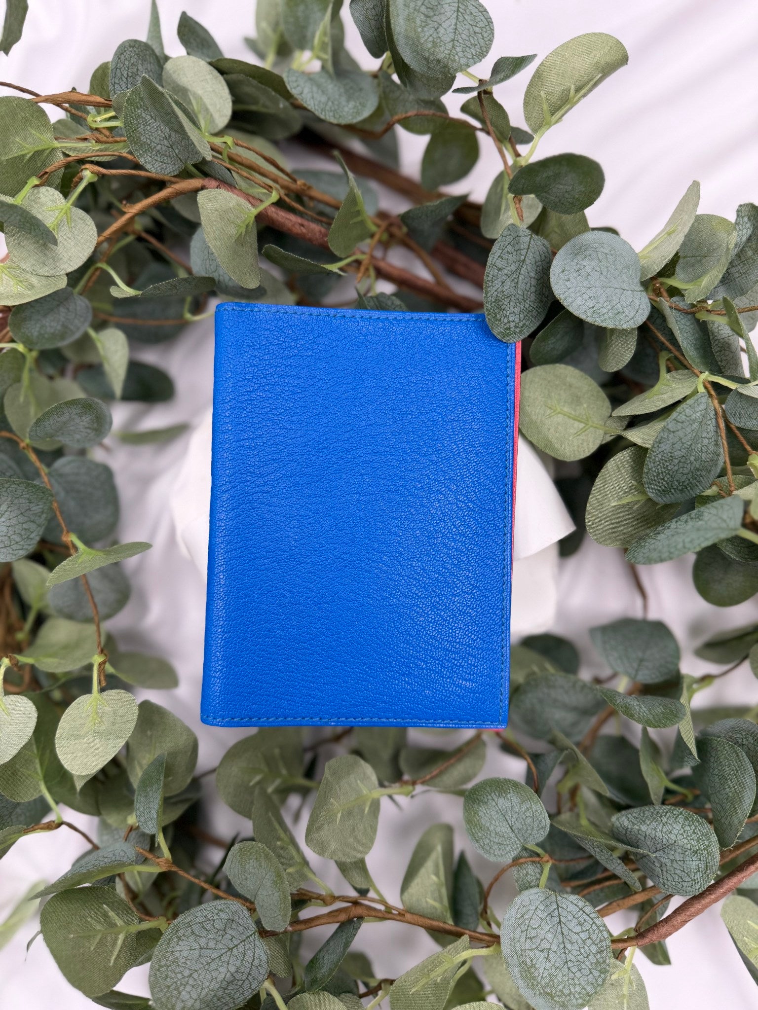 Hermes Blue & Coral Leather Passport Holder
