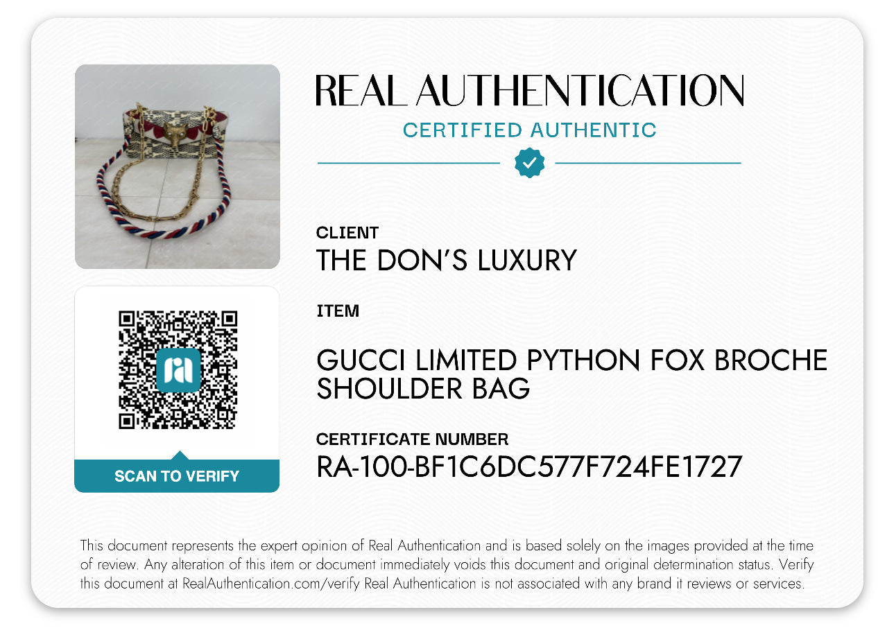 Gucci Python & Goatskin Limited Edition Fox Broche Bag