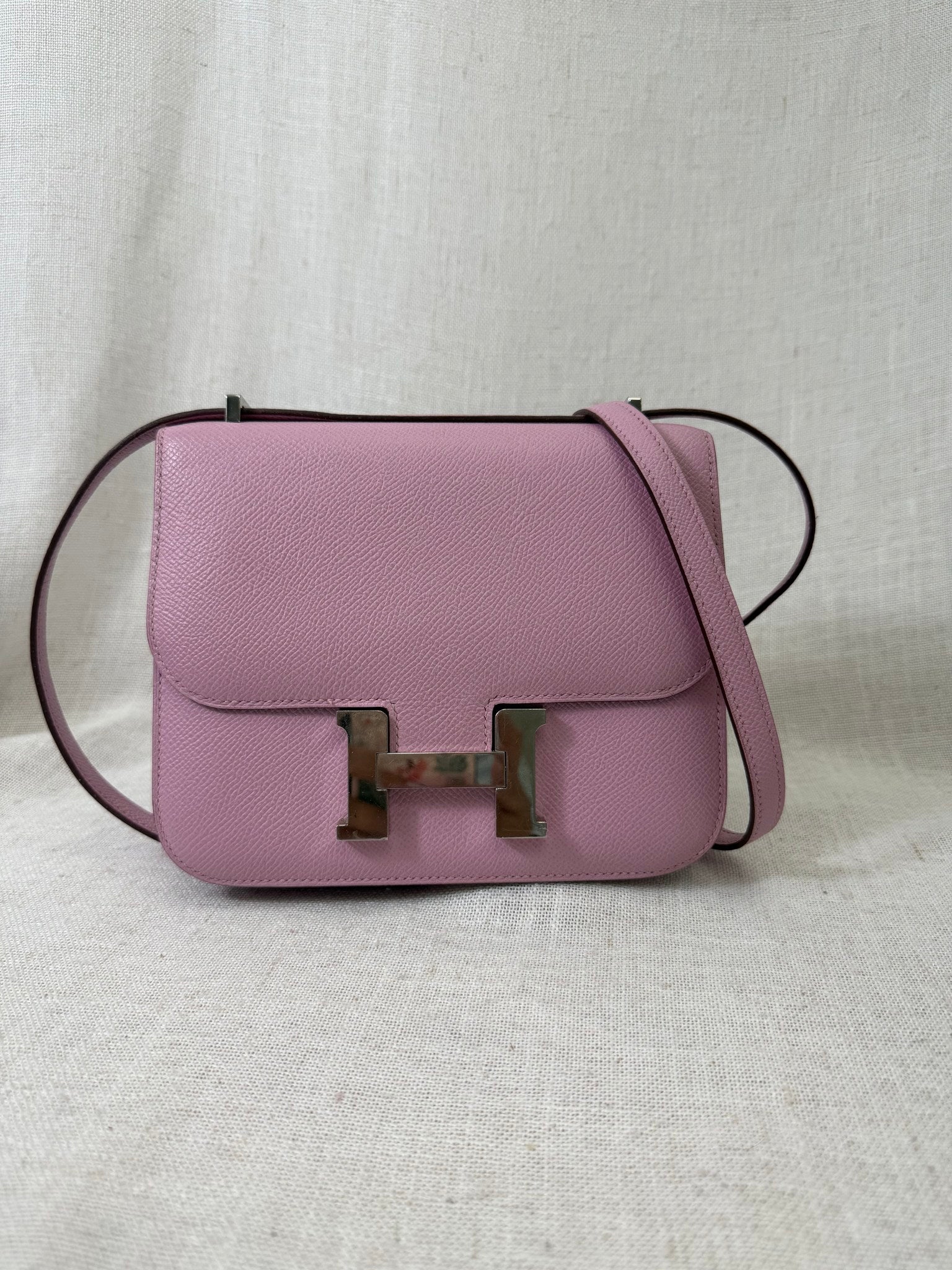 Hermes Mauve Sylvestre Epsom Leather Constance 18 Handbag 