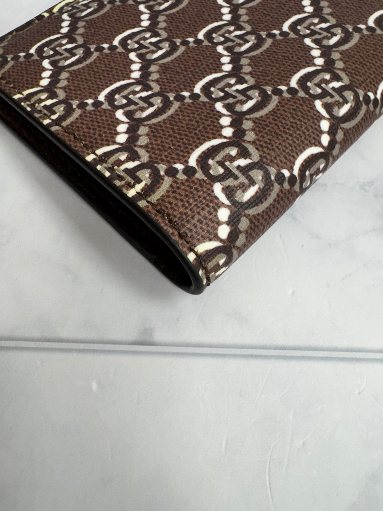 Gucci Brown GG Monogram Coated Canvas Shadow Passport Cover