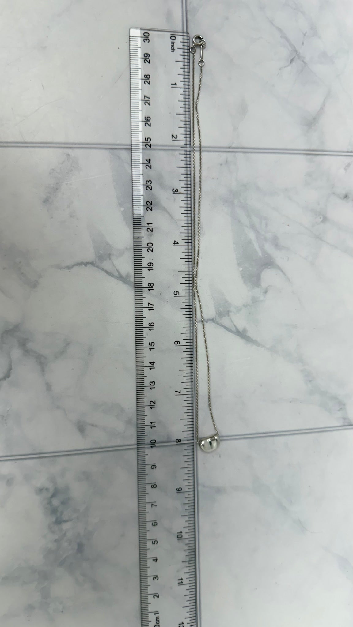 Tiffany & Co Silver Small Bean Necklace 