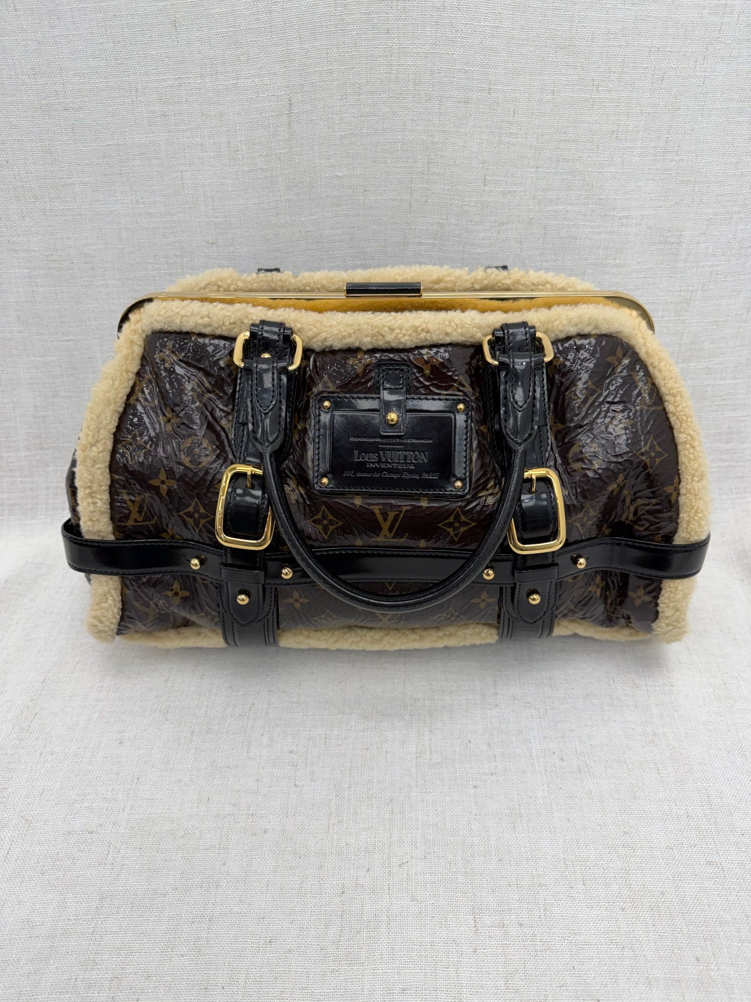 Louis Vuitton Monogram Limited Edition Shearling Thunder Storm Bag