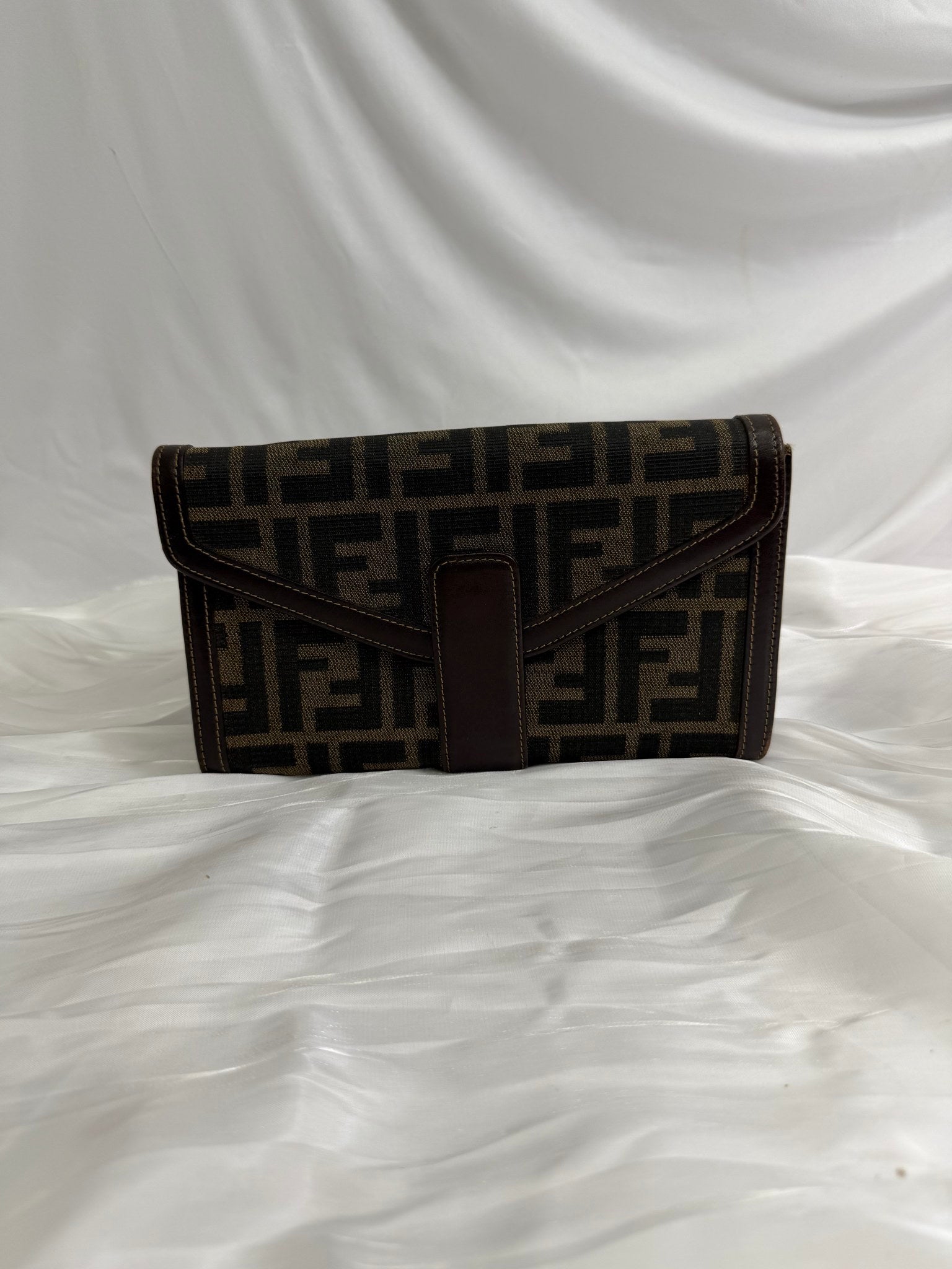 Fendi Brown Zucca Canvas Continental Wallet