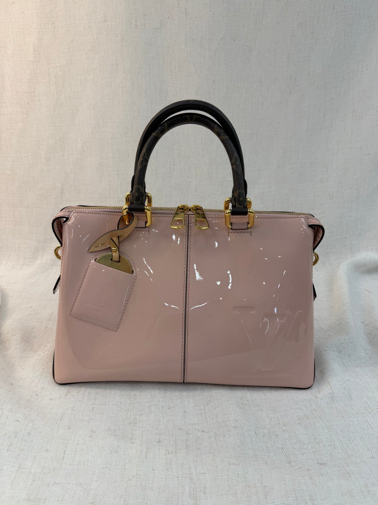 Louis Vuitton Rose Ballerine Vernis Leather Miroir Tote Bag