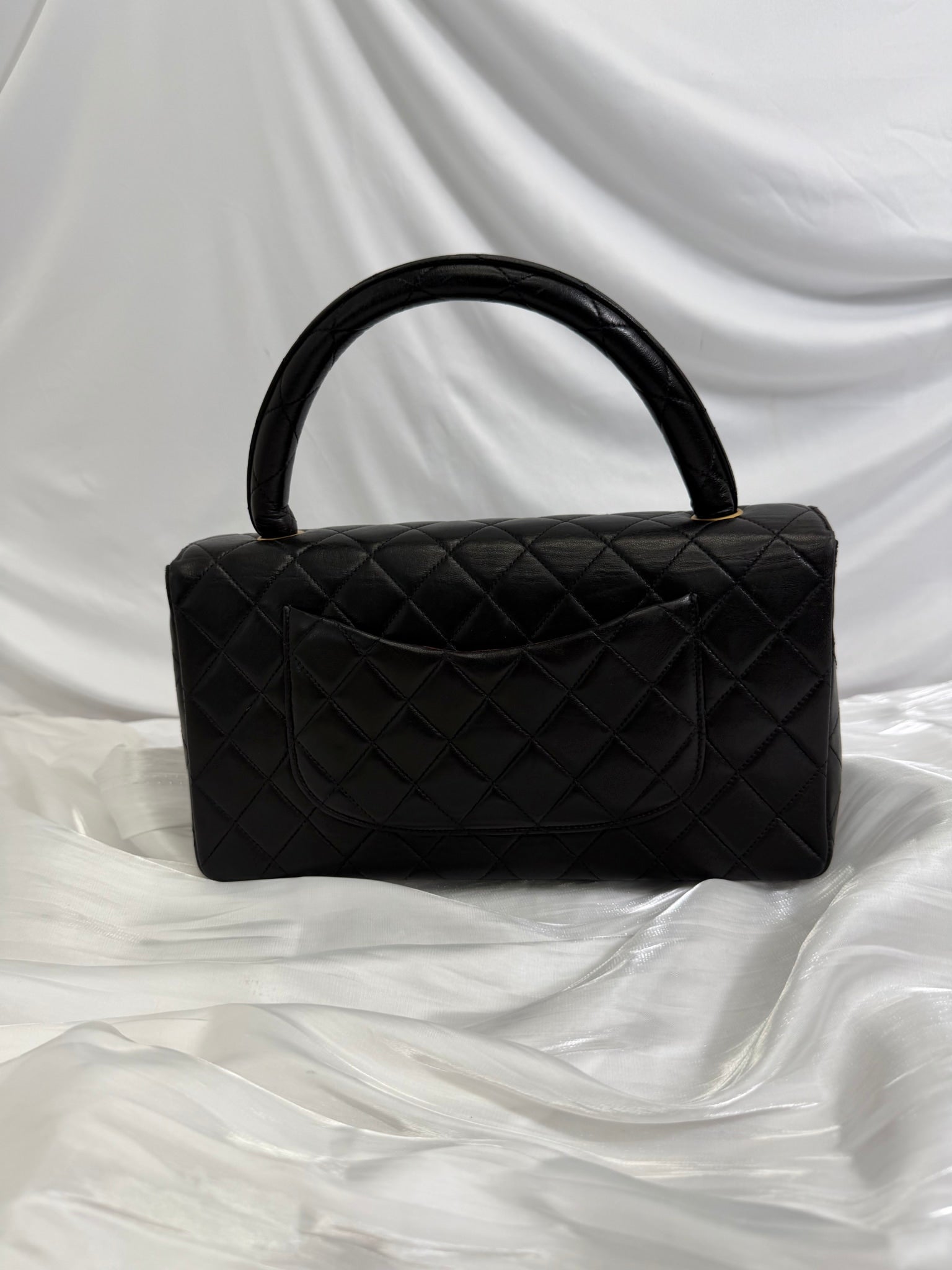 Chanel Black Lambskin Small Top Handle Bag