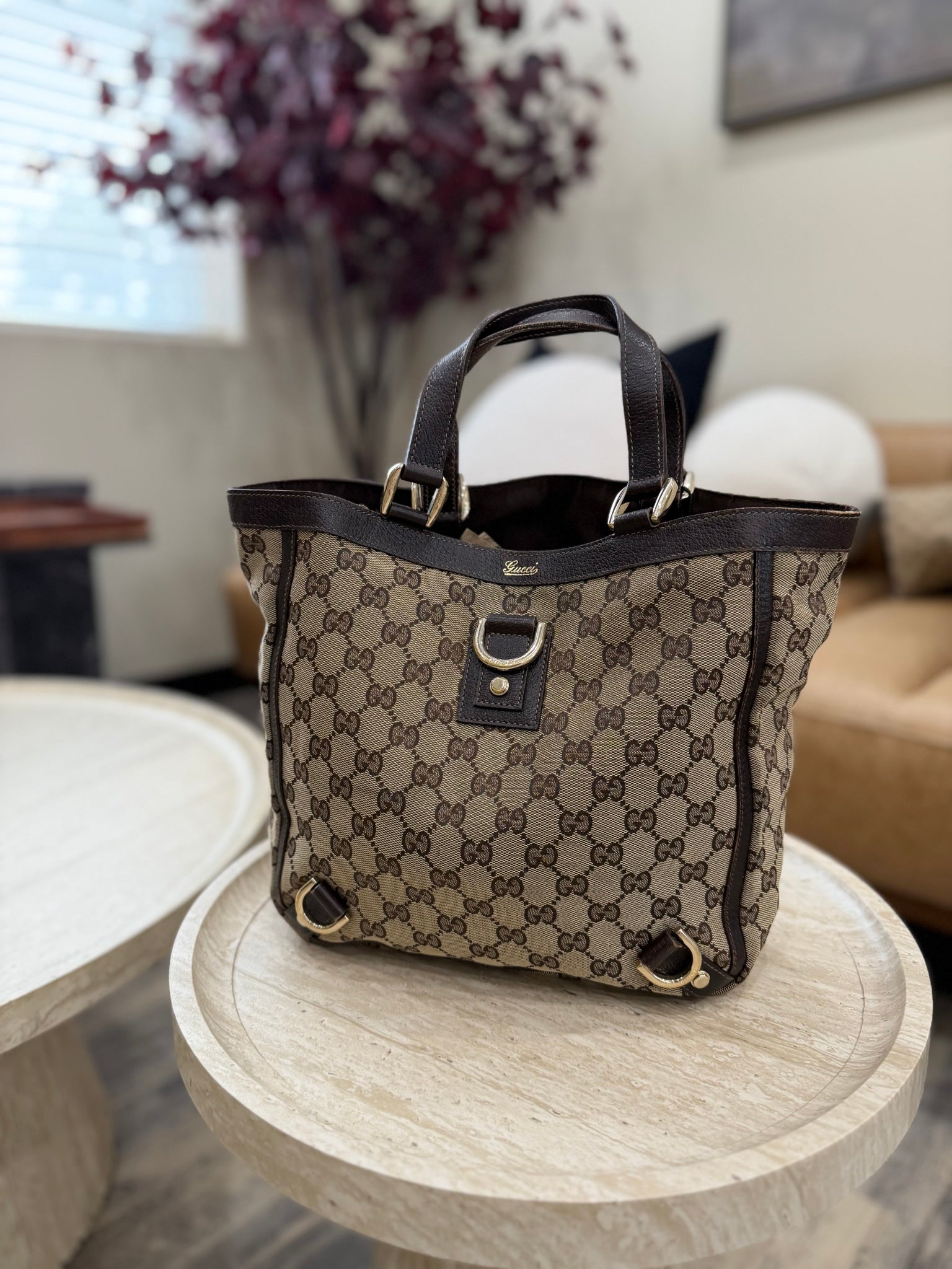 Gucci Brown GG Canvas Abbey Tote Bag