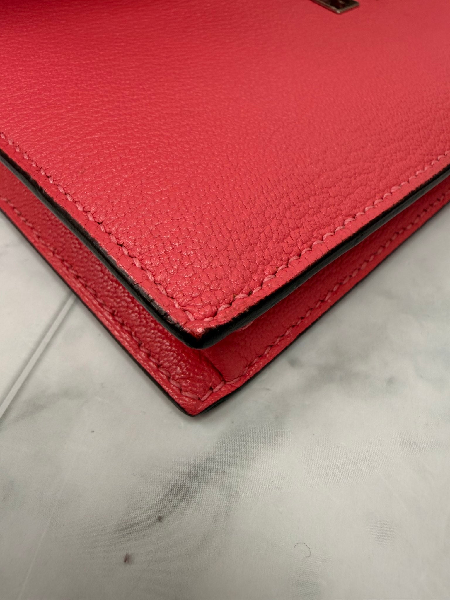 Hermes Pink Chevre Mysore Verrou Clutch 