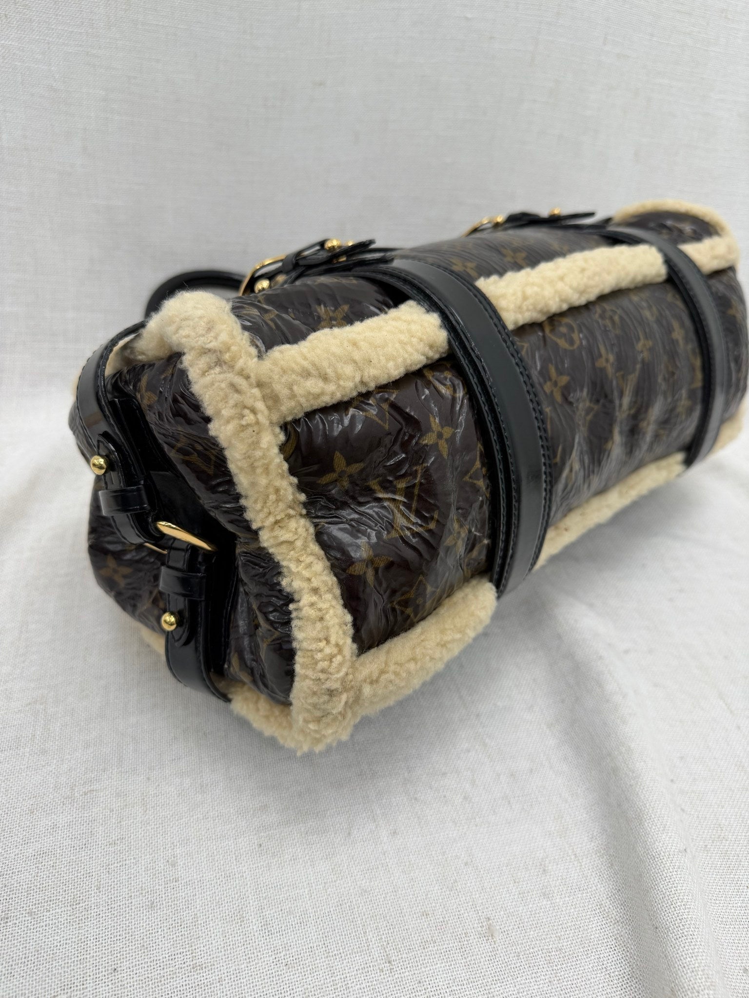 Louis Vuitton Monogram Limited Edition Shearling Thunder Storm Bag