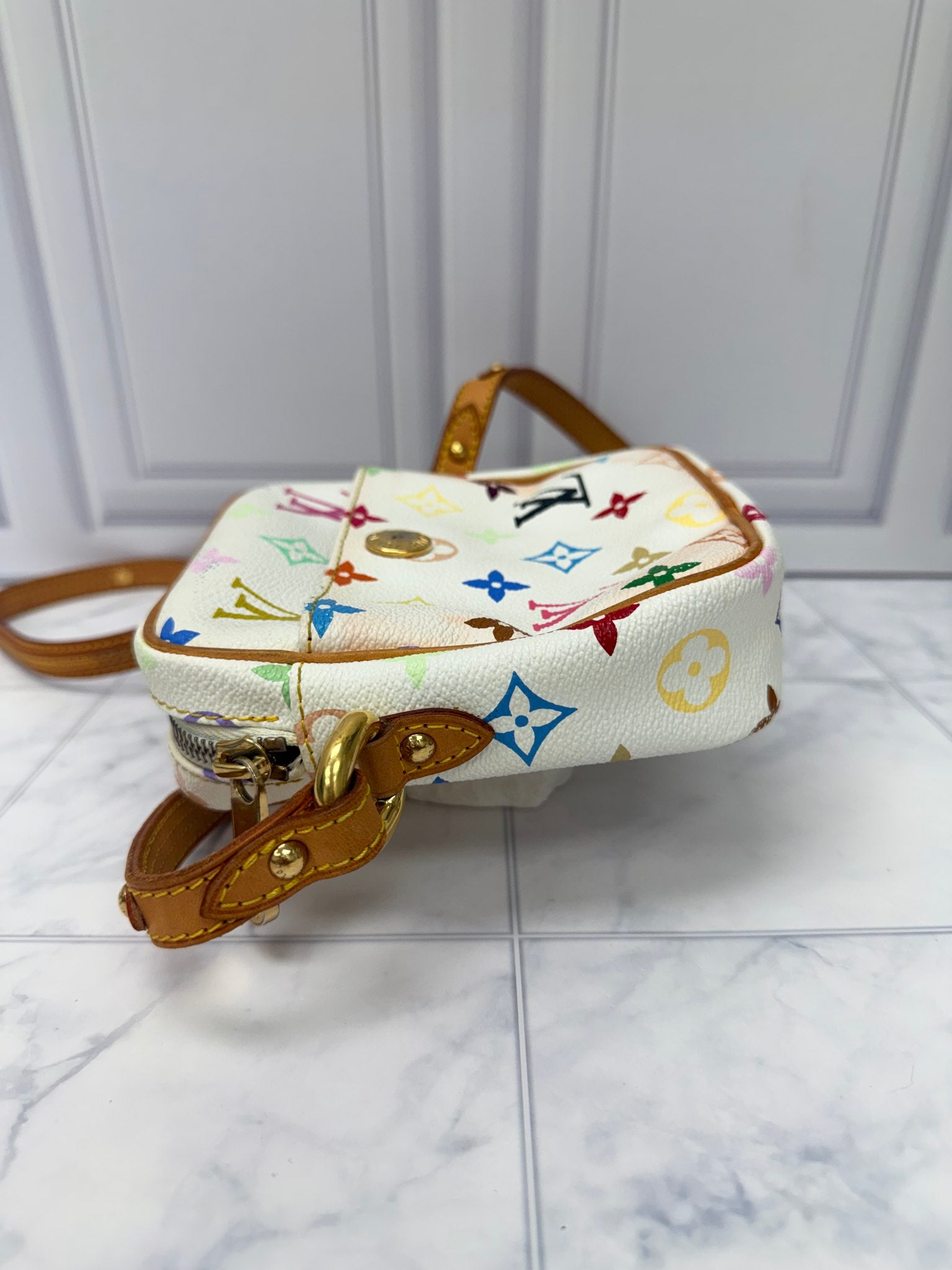 Louis Vuitton White Multicolor Monogram Rift Crossbody Bag 
