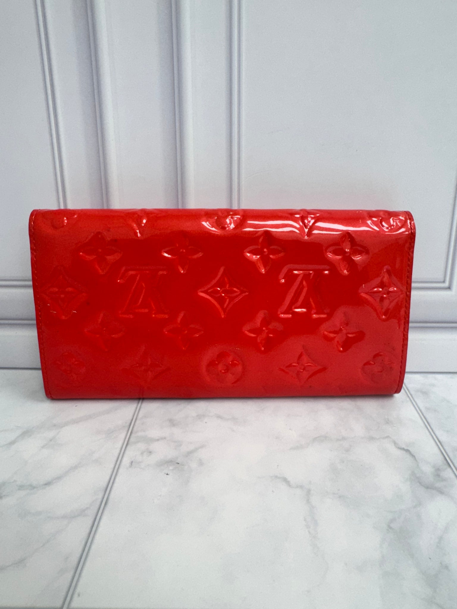 Louis Vuitton Red Patent Leather Vernis Sarah Long Wallet