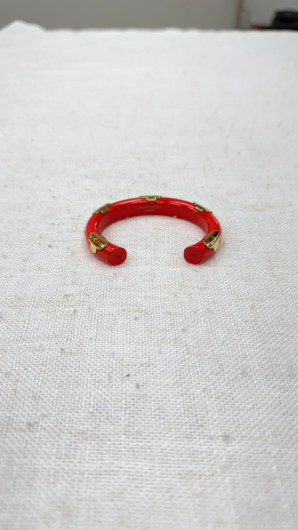 Louis Vuitton Red Enamel Daily Monogram Bracelet