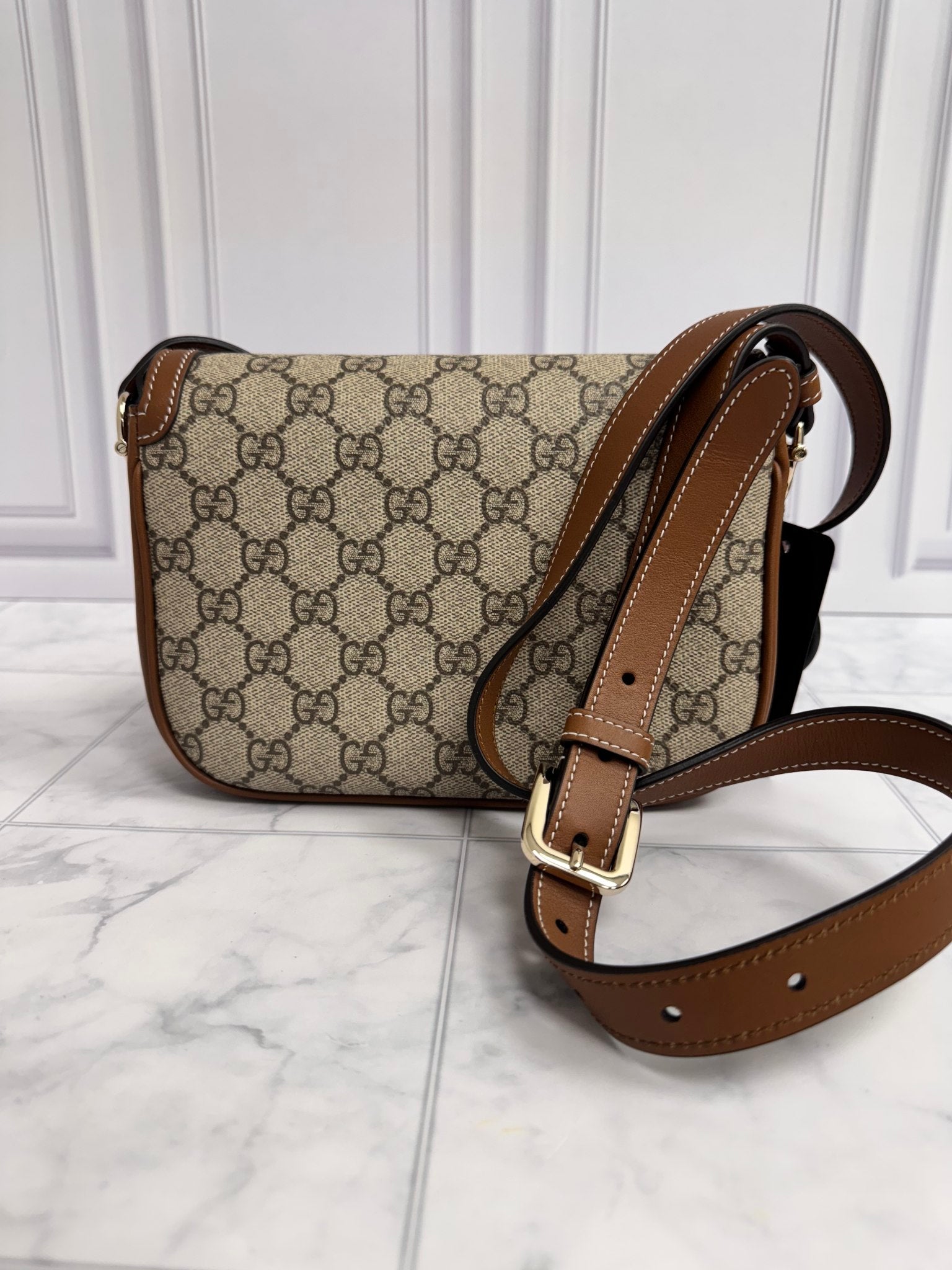 Gucci GG Supreme Coated Canvas Horsebit 1955 Crossbody Bag