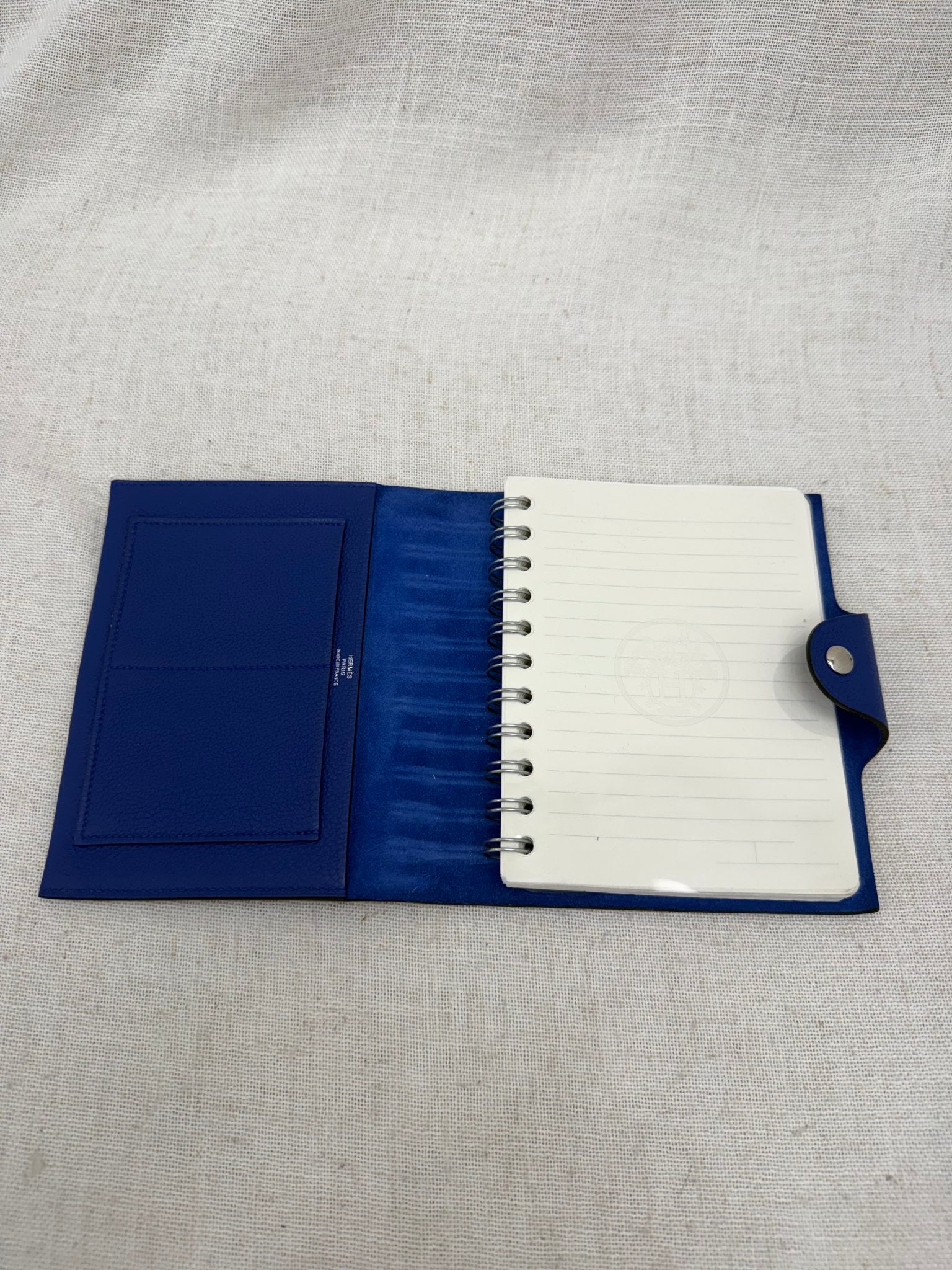 Hermes Blue Leather Notebook Cover