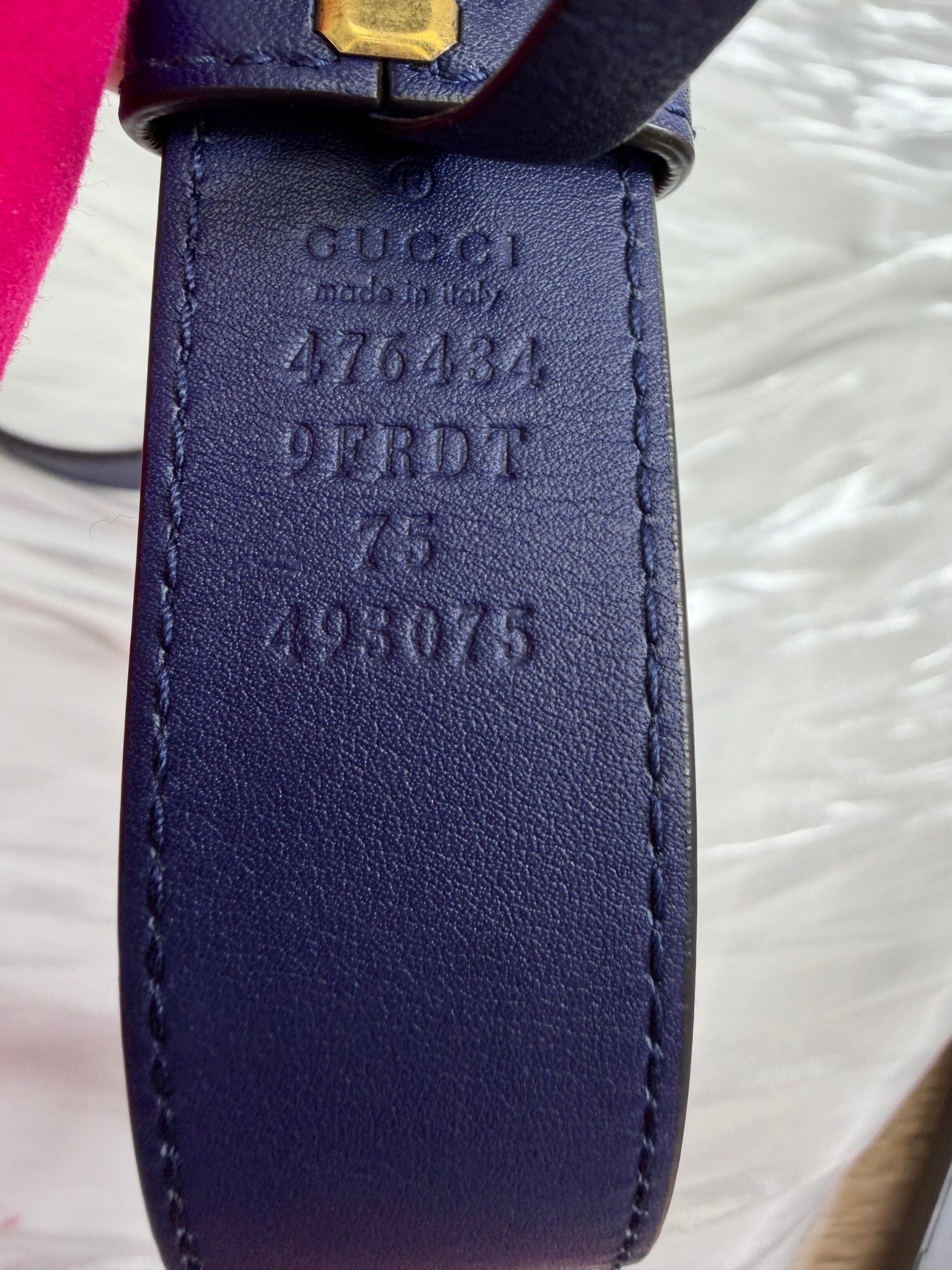 Gucci GG Marmont Blue Velvet Belt Bag
