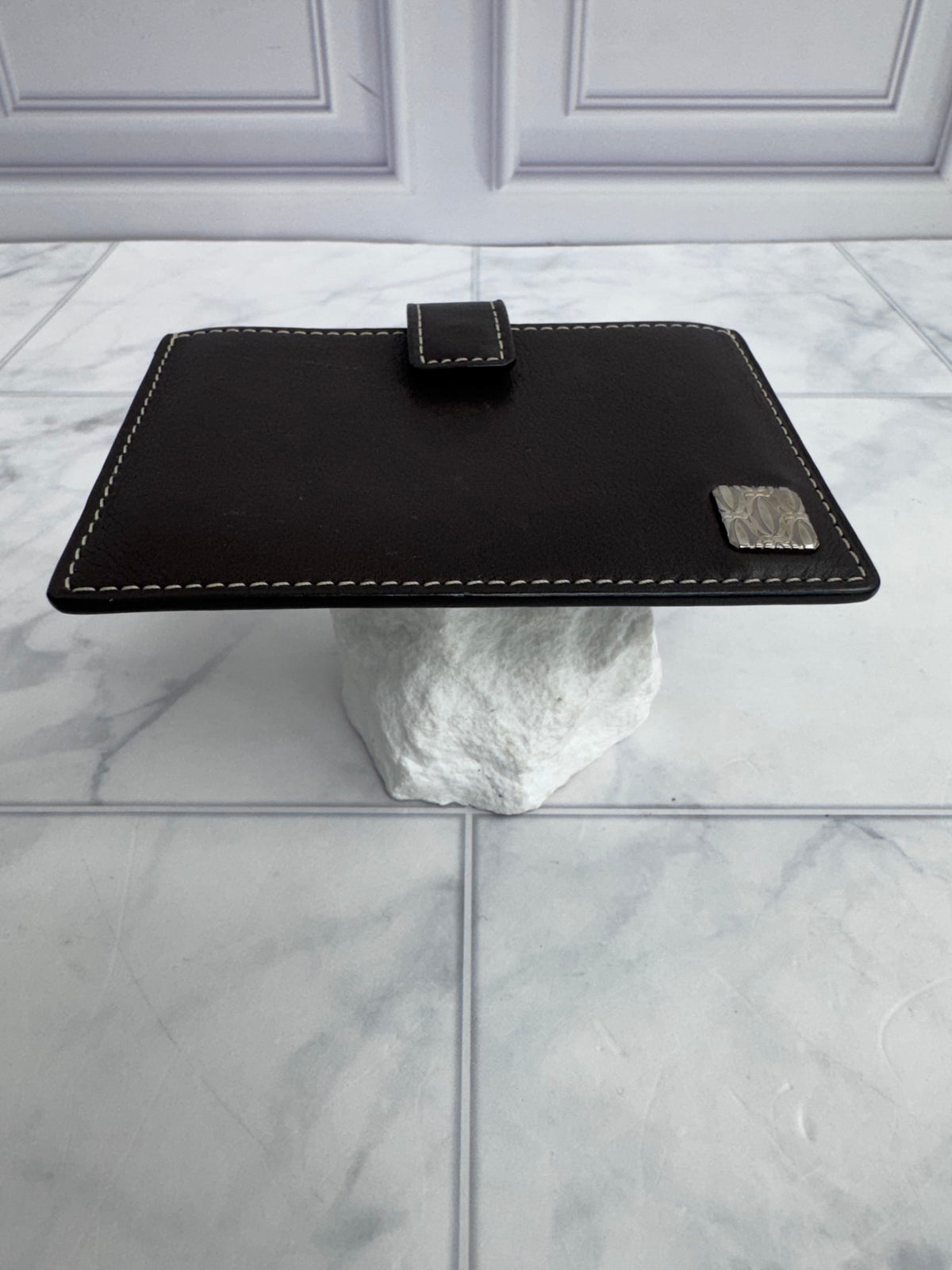 Cartier Brown Leather Snap Card Holder
