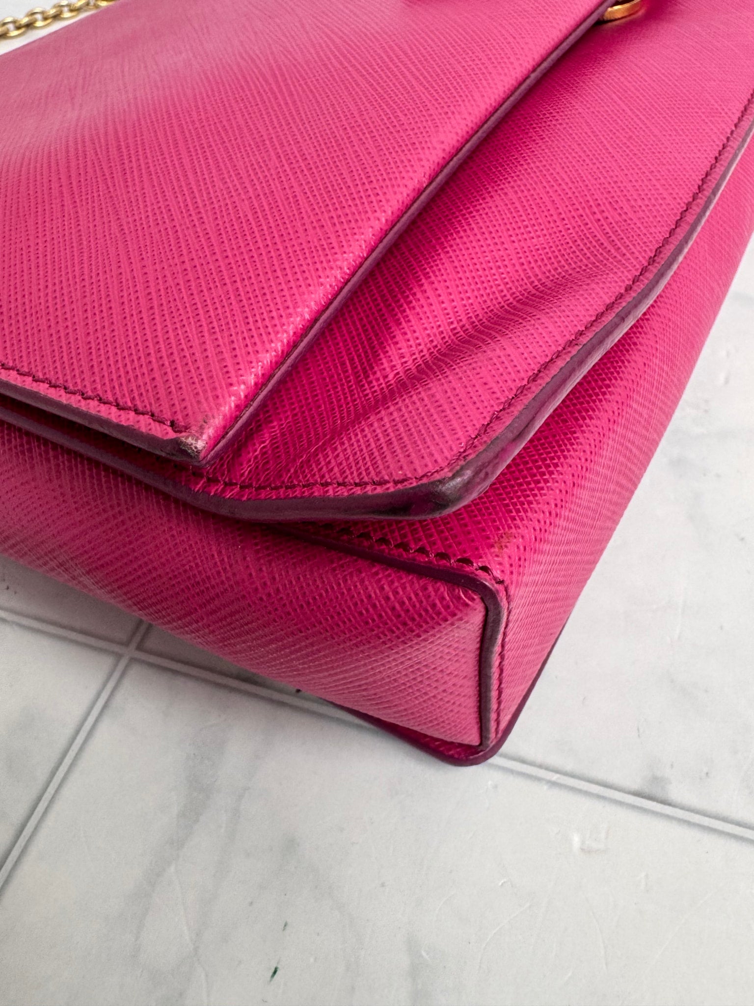 Salvatore Ferragamo Pink Saffiano Leather Vara Bow Ginny Large Crossbody Bag